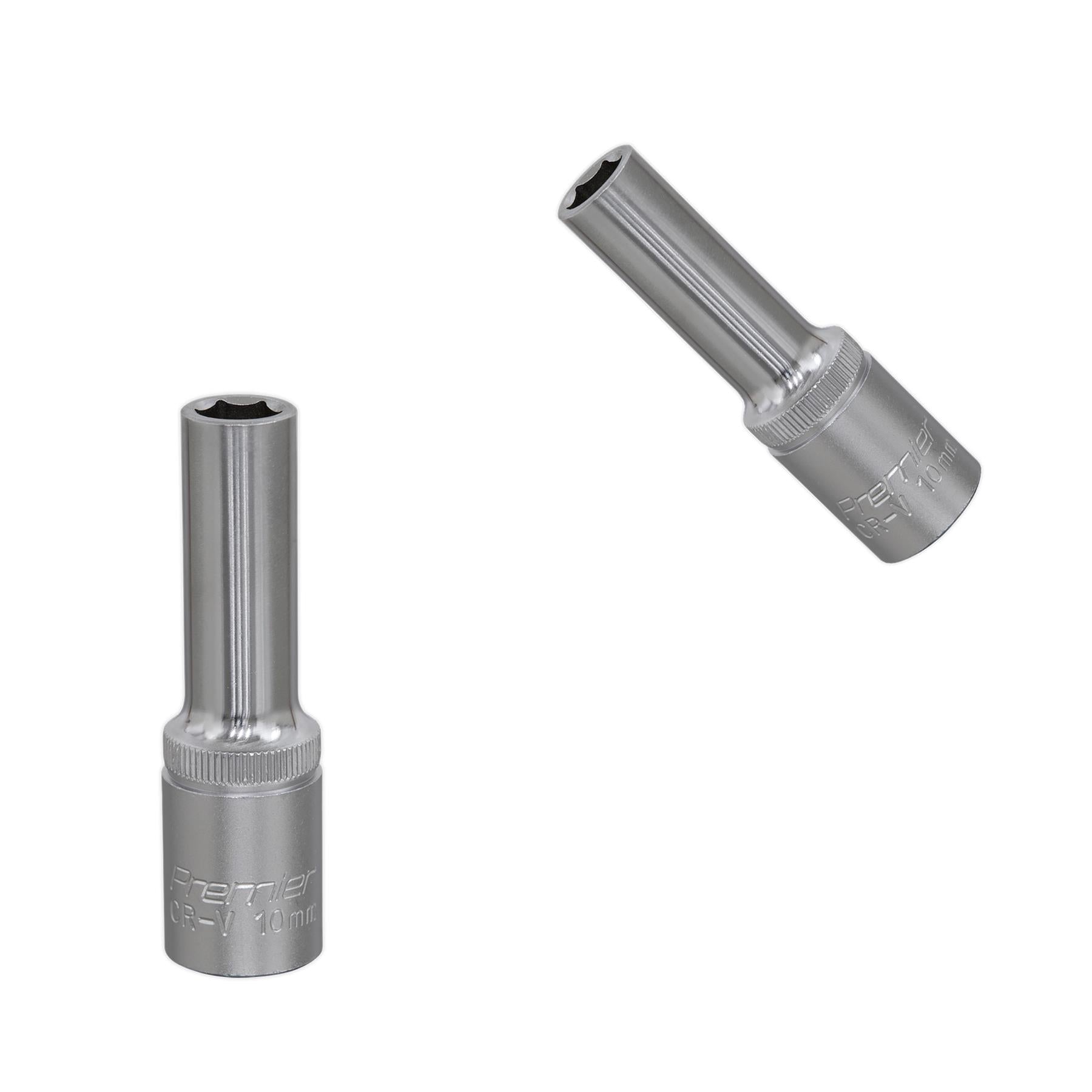 Sealey WallDrive Socket 10mm Deep 1/2"Sq Drive Chrome Vanadium Steel