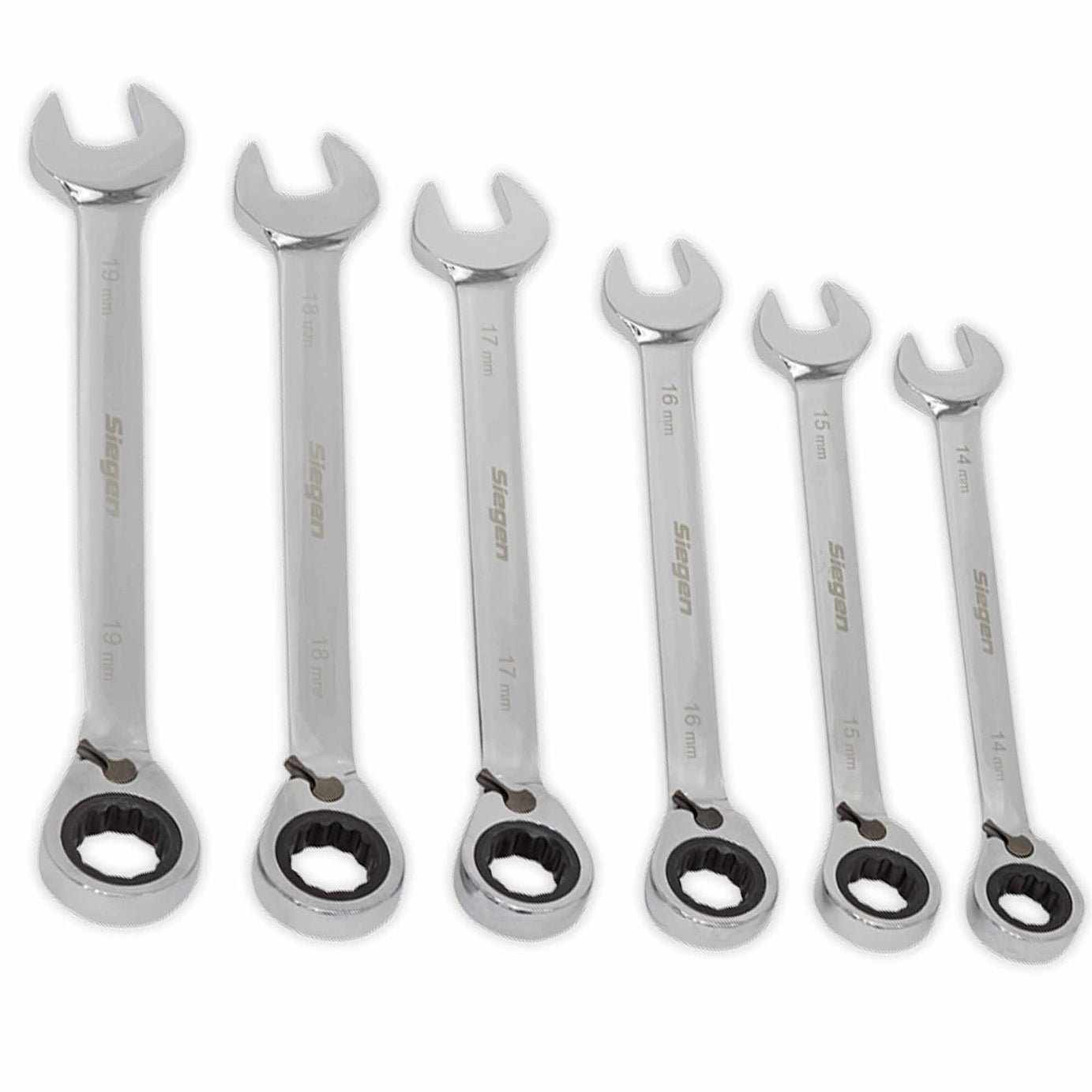 Sealey Reversible Ratchet Combination Spanner Set 12pc Metric