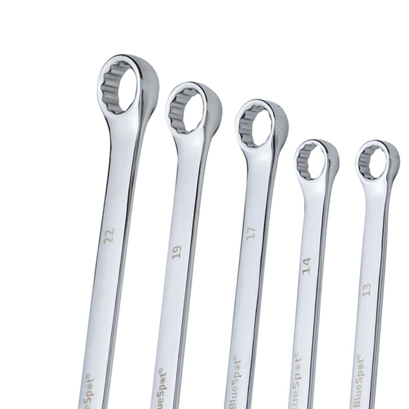 BlueSpot 12 Piece 6-22mm Extra Long Combination Spanner Set Metric Chrome Vanadium
