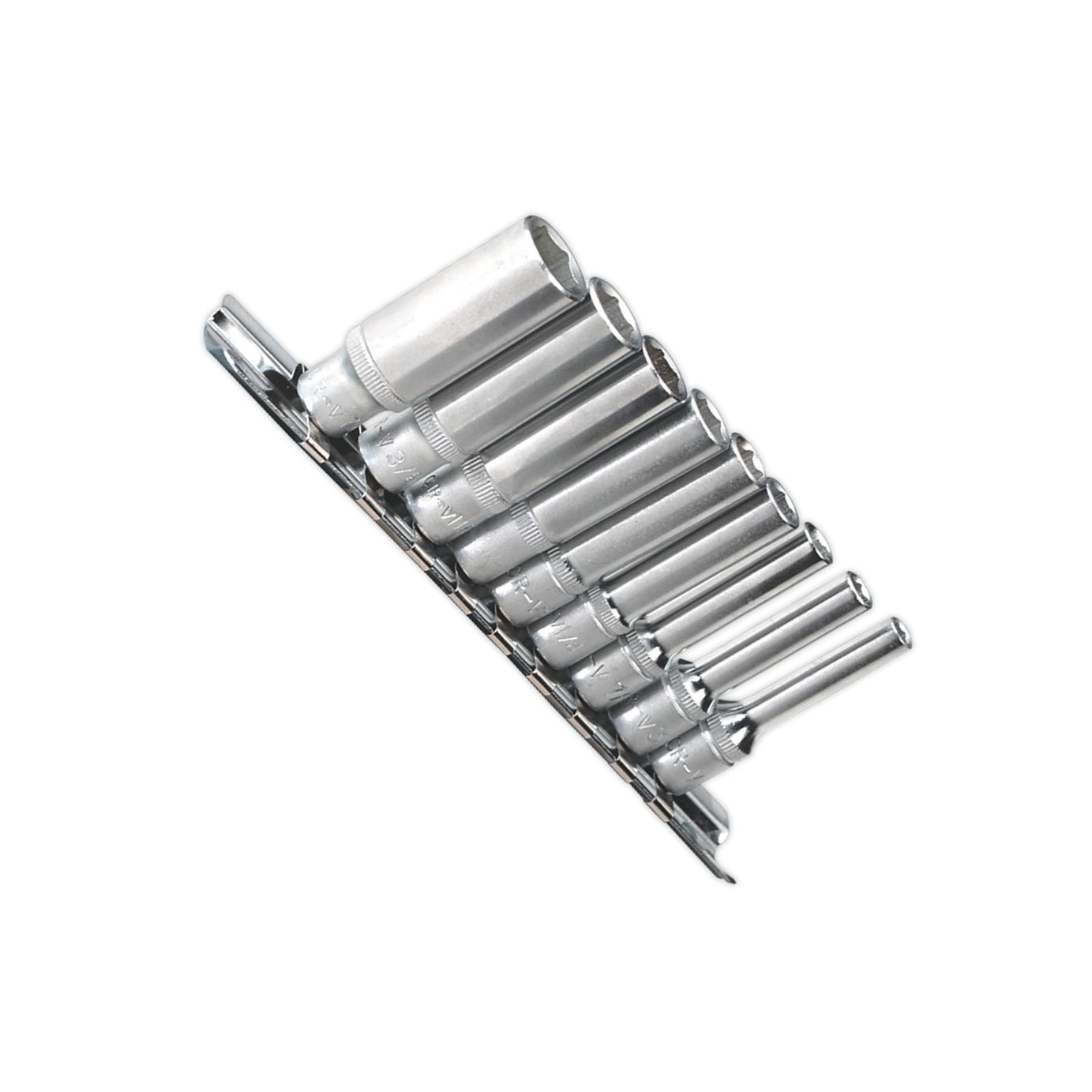 Sealey Socket Set 9pc 1/4"Sq Drive 6pt Deep WallDrive Imperial