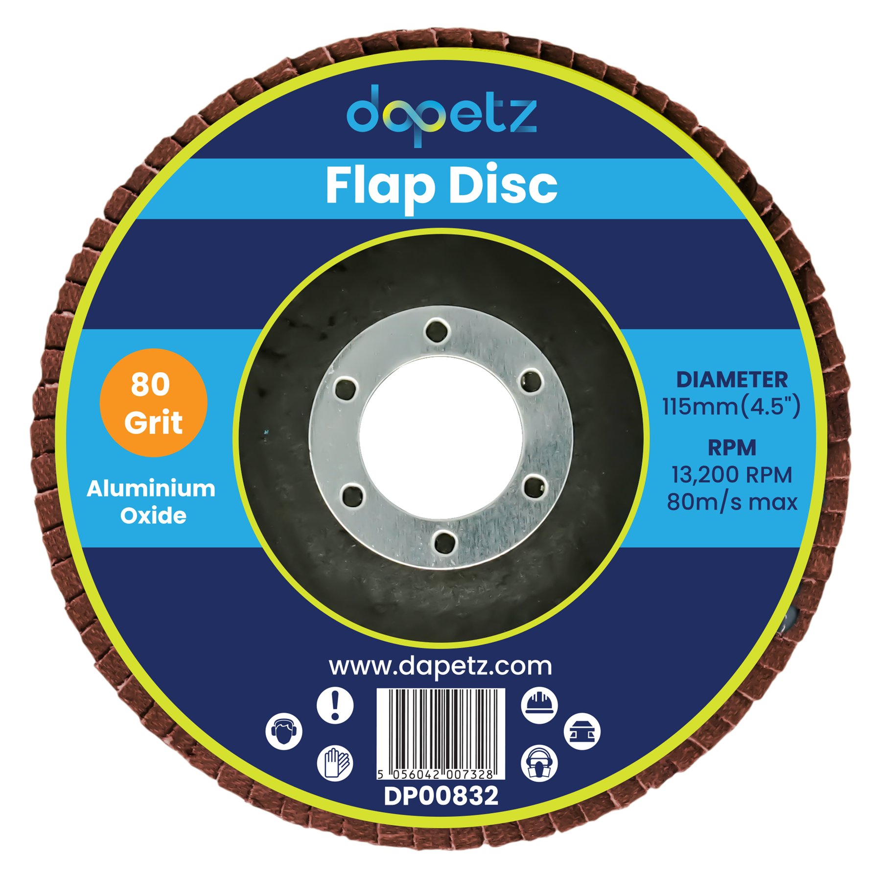 10 X Flap Sanding Discs 115mm 60 80 Grit Aluminium Oxide 4.5" Angle Grinder Mix