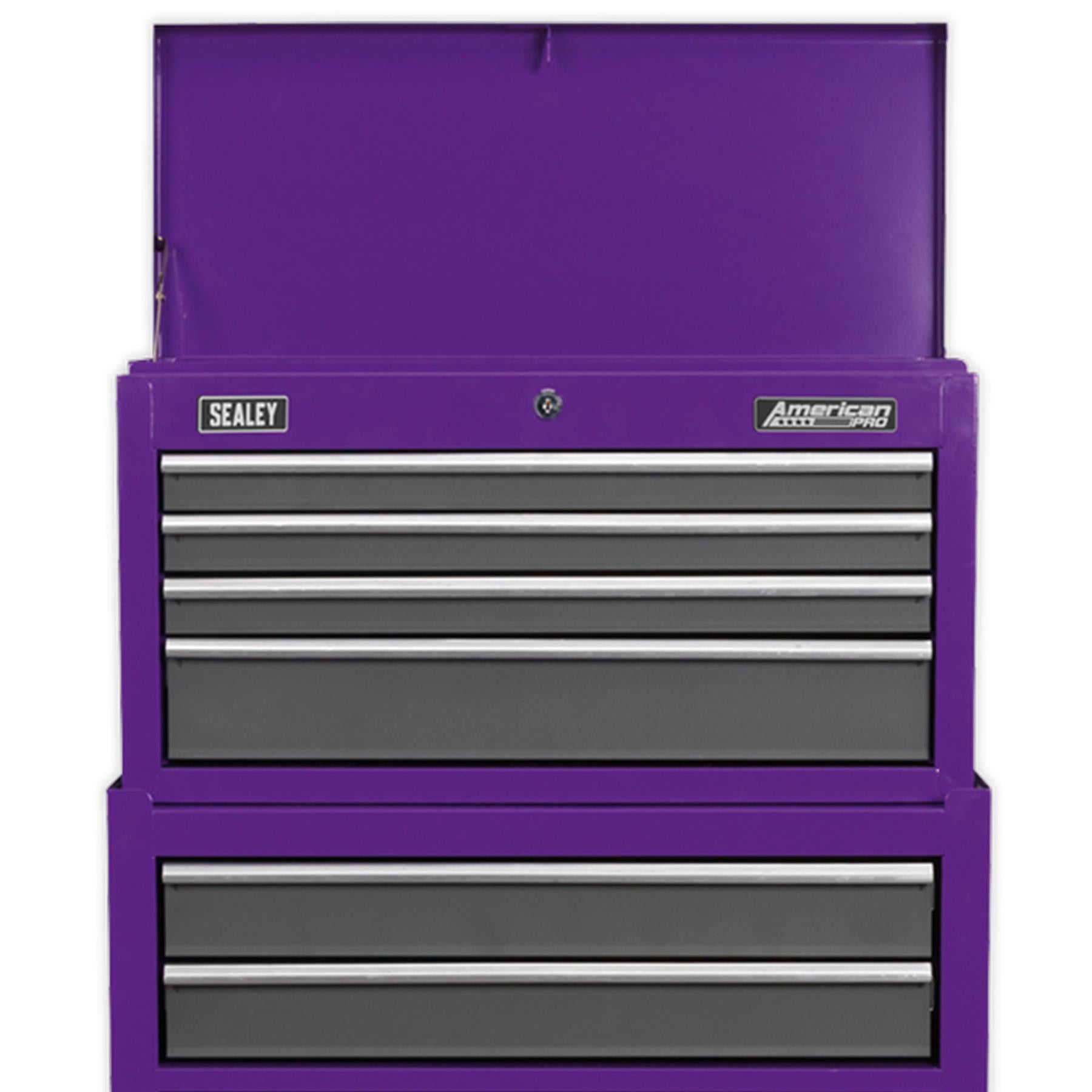 Sealey Topchest & Rollcab Combo 6 Drawer - Purple/Grey
