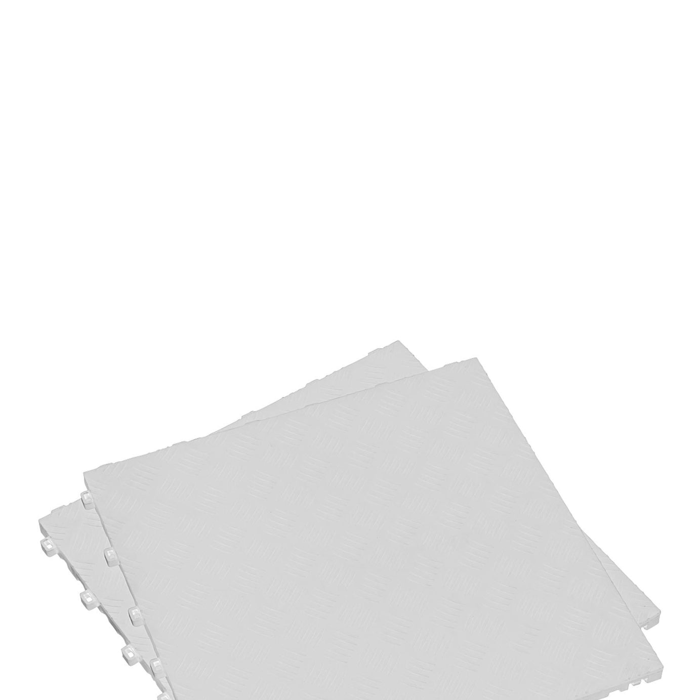 Sealey Polypropylene Floor Tile-White Treadplate 400x400mm Pk of 9