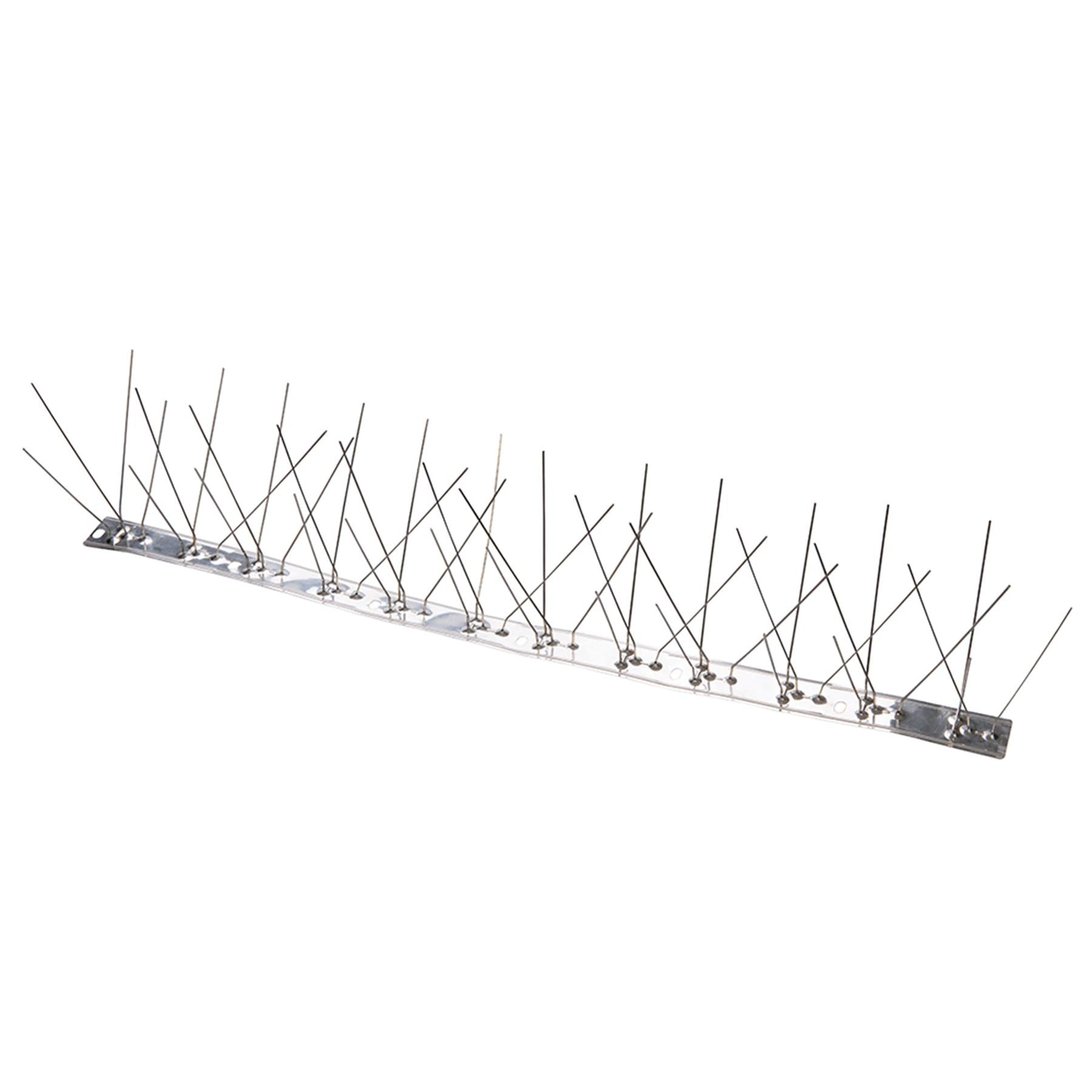 10Pk Stainless Steel Bird Spikes - 500mm (4 Spike) Stainless Steel Base & Spikes