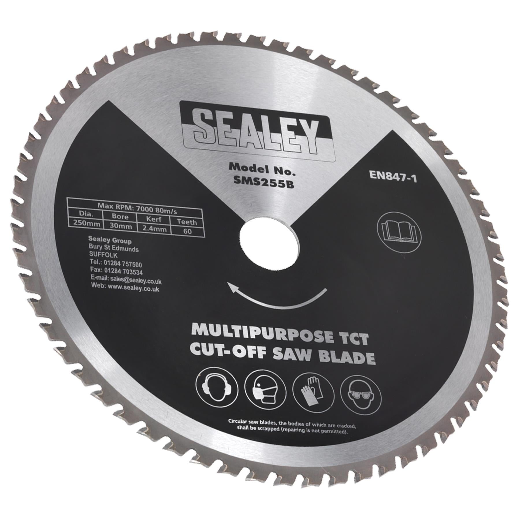 Sealey Multipurpose Cut-Off Saw Blade 250 x 2.4mm/30mm 60tpu