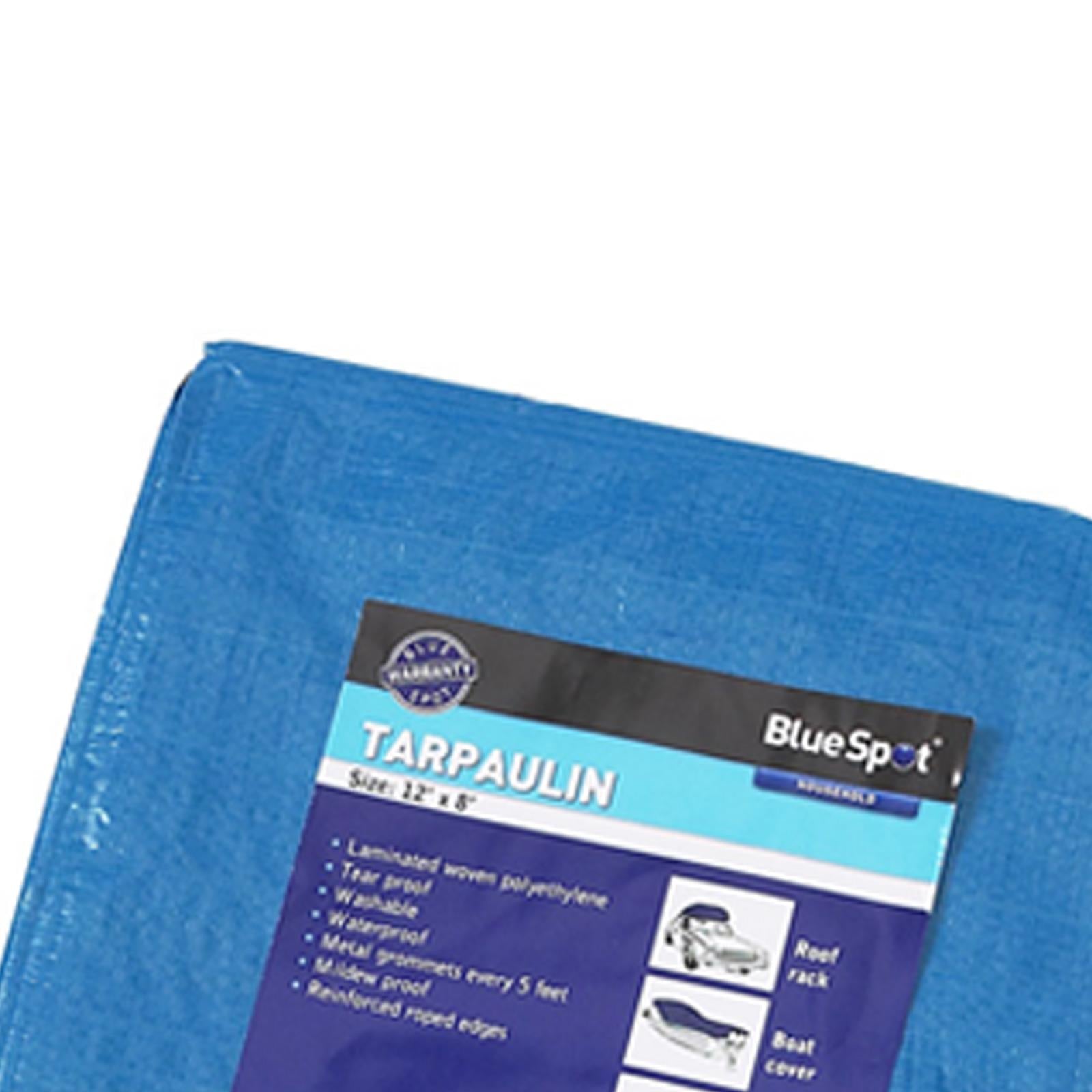 BlueSpot Tarpaulin Blue Waterproof Cover 3.6m x 2.4 Tarp Ground Camping Sheet
