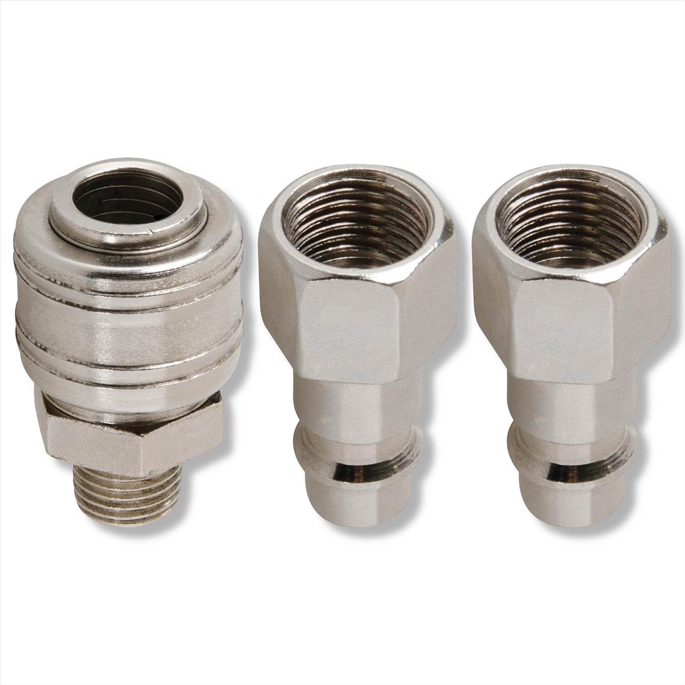 Euro Air Line Hose Fitting Connector Quick Release Coupler 1/4" BSP Bayonet 3Pcs