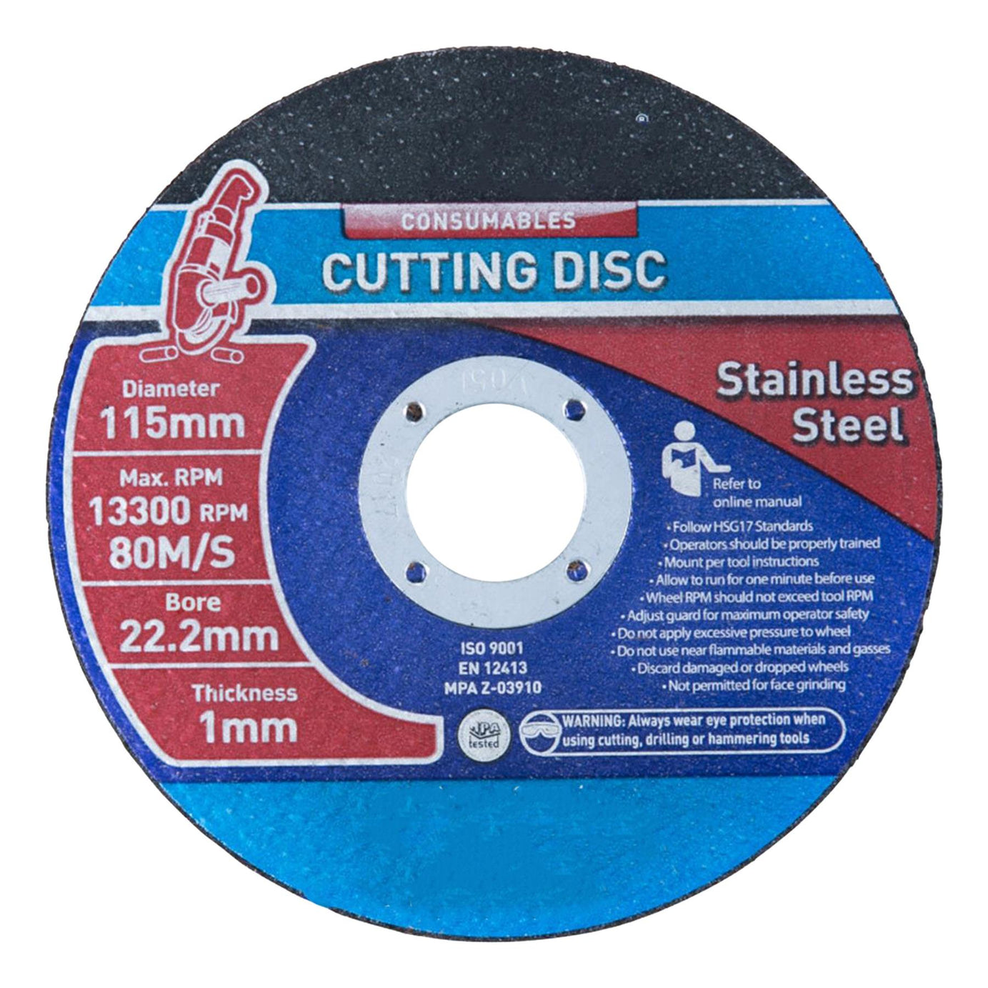 50 x Metal Cutting Discs 1mm Ultra Thin 4 1/2" 115mm Angle Grinder Disc Steel