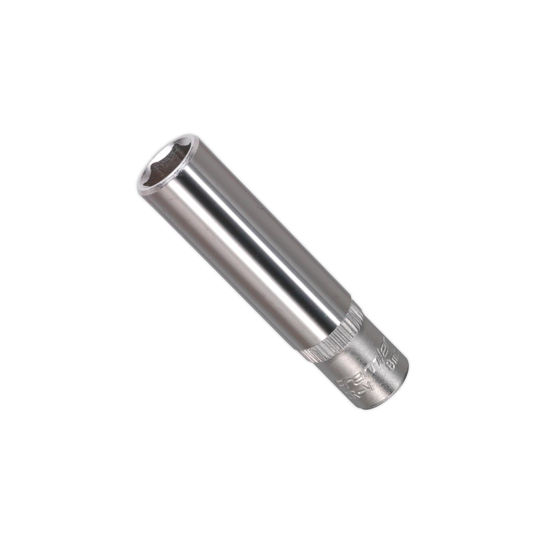Sealey WallDrive Socket 8mm Deep 1/4"Sq Drive Chrome Vanadium Steel