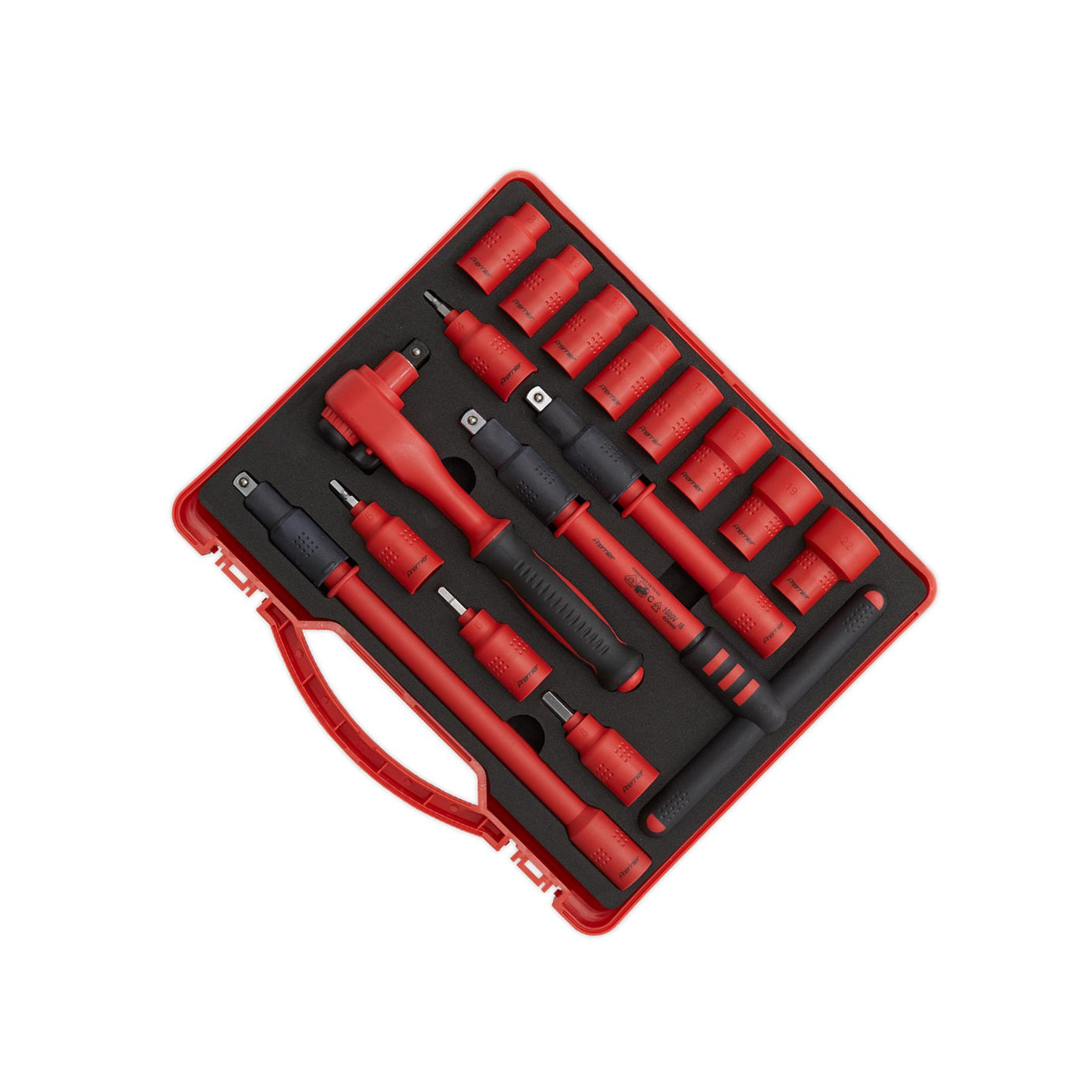 Sealey Insulated Socket Set 16pc 3/8"Sq Dr 6pt WallDrive VDE App.