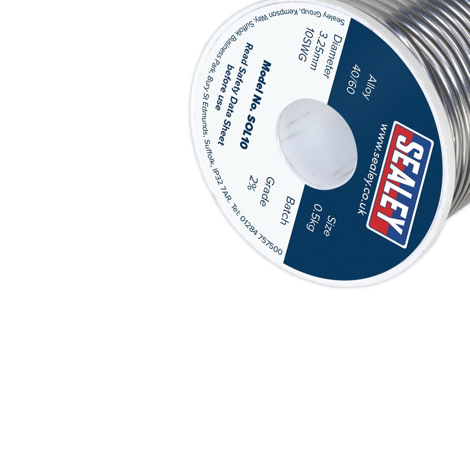 Sealey Solder Wire Quick Flow 3.25mm/10SWG 40/60 0.5kg Reel
