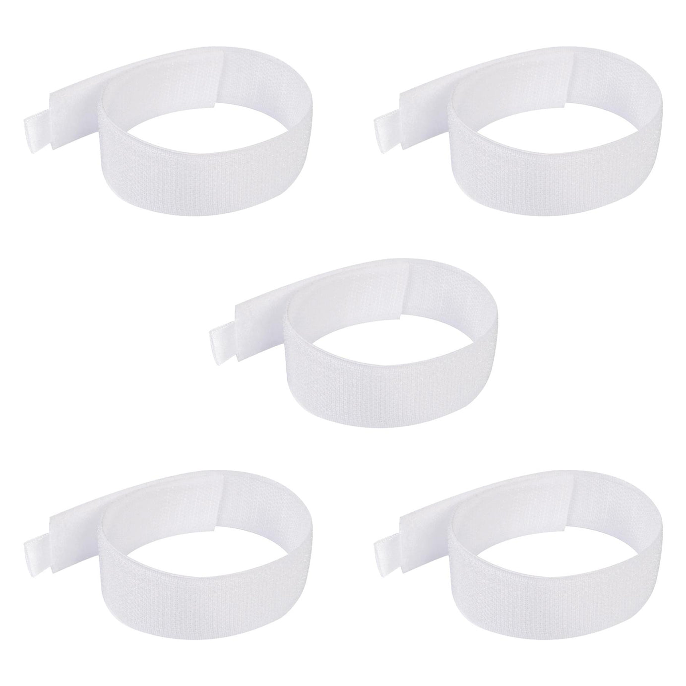 5 x Hook and Loop 300mm White Nylon strap strapping Cable Ties with buckle Band luggage Strap