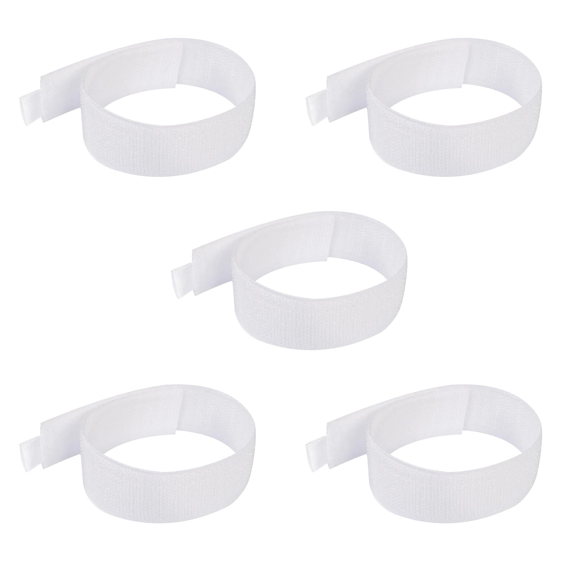 5 x Hook and Loop 300mm White Nylon strap strapping Cable Ties with buckle Band luggage Strap