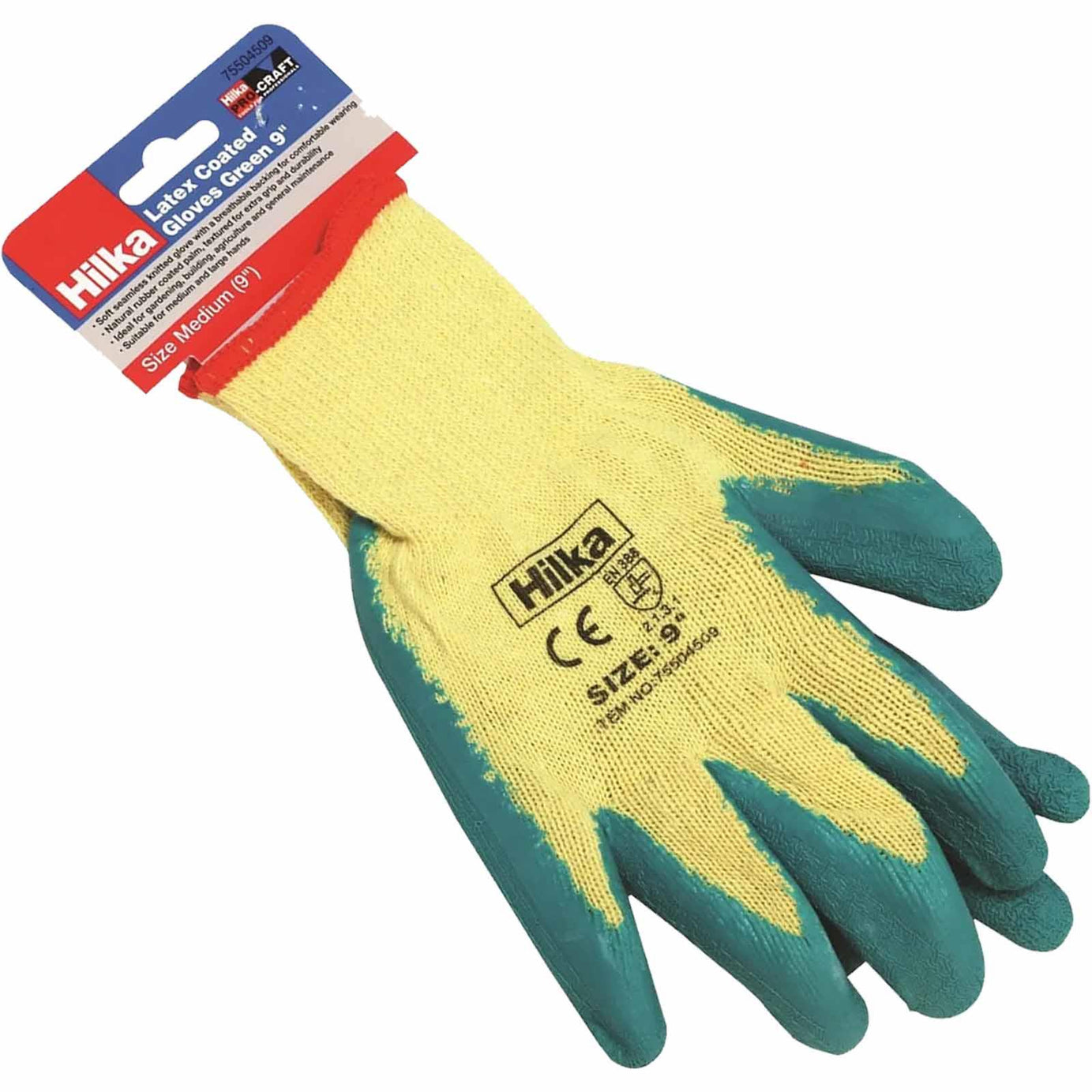 Green Latex Coated Work Gloves