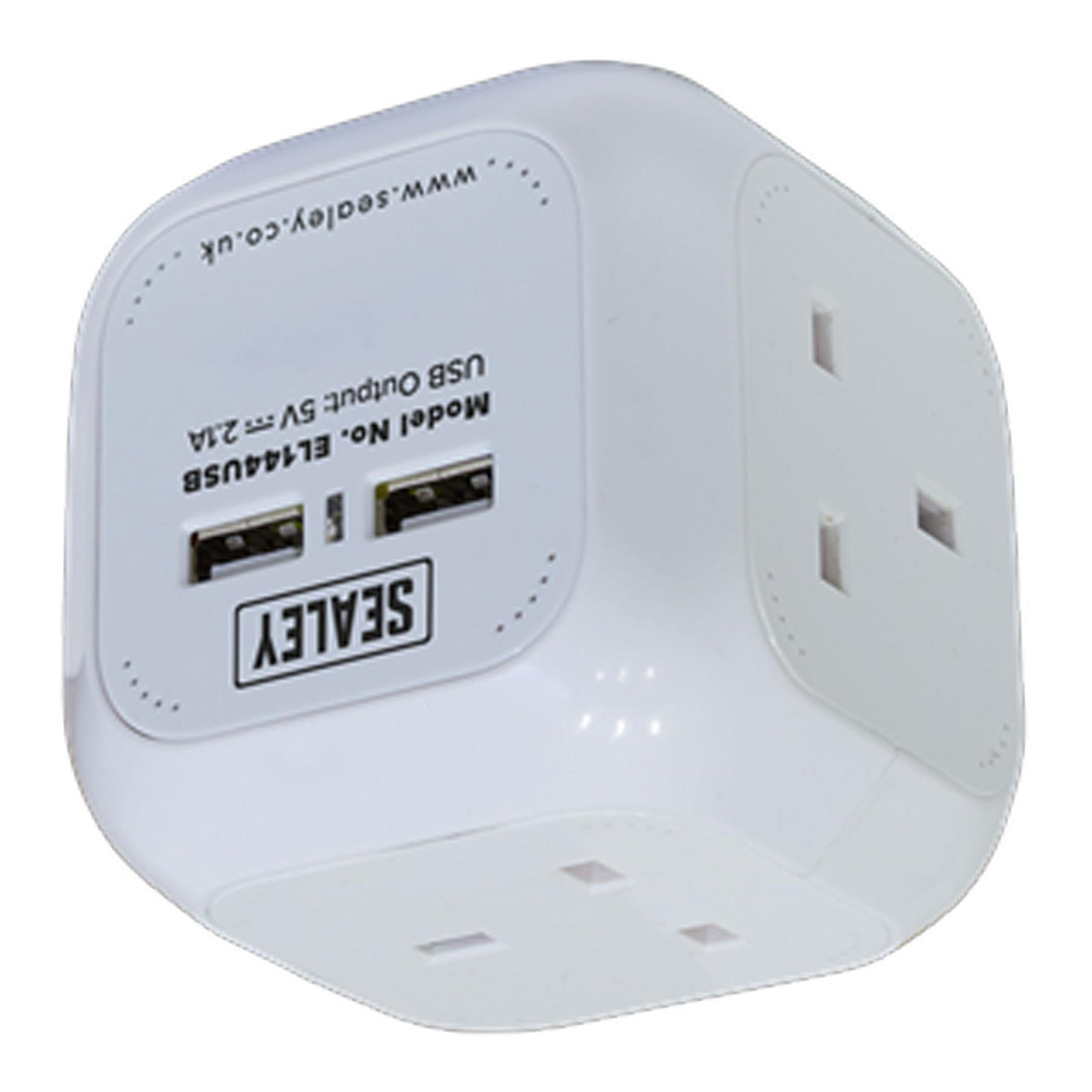 Sealey Extension Cable Cube 1.4m 4 x 230V & 2 x USB Sockets-White
