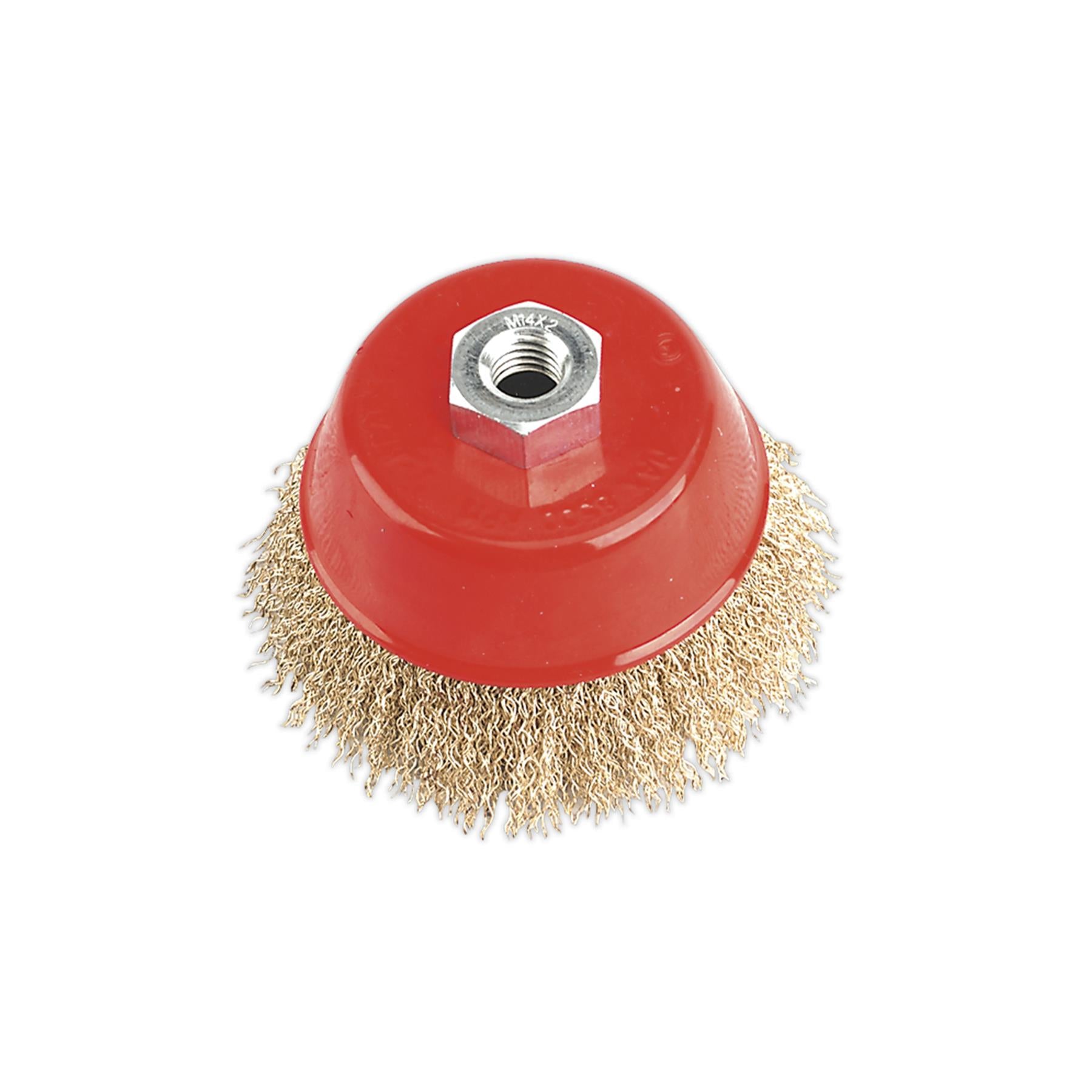 Sealey Brassed Steel Cup Brush 100mm M14 x 2mm