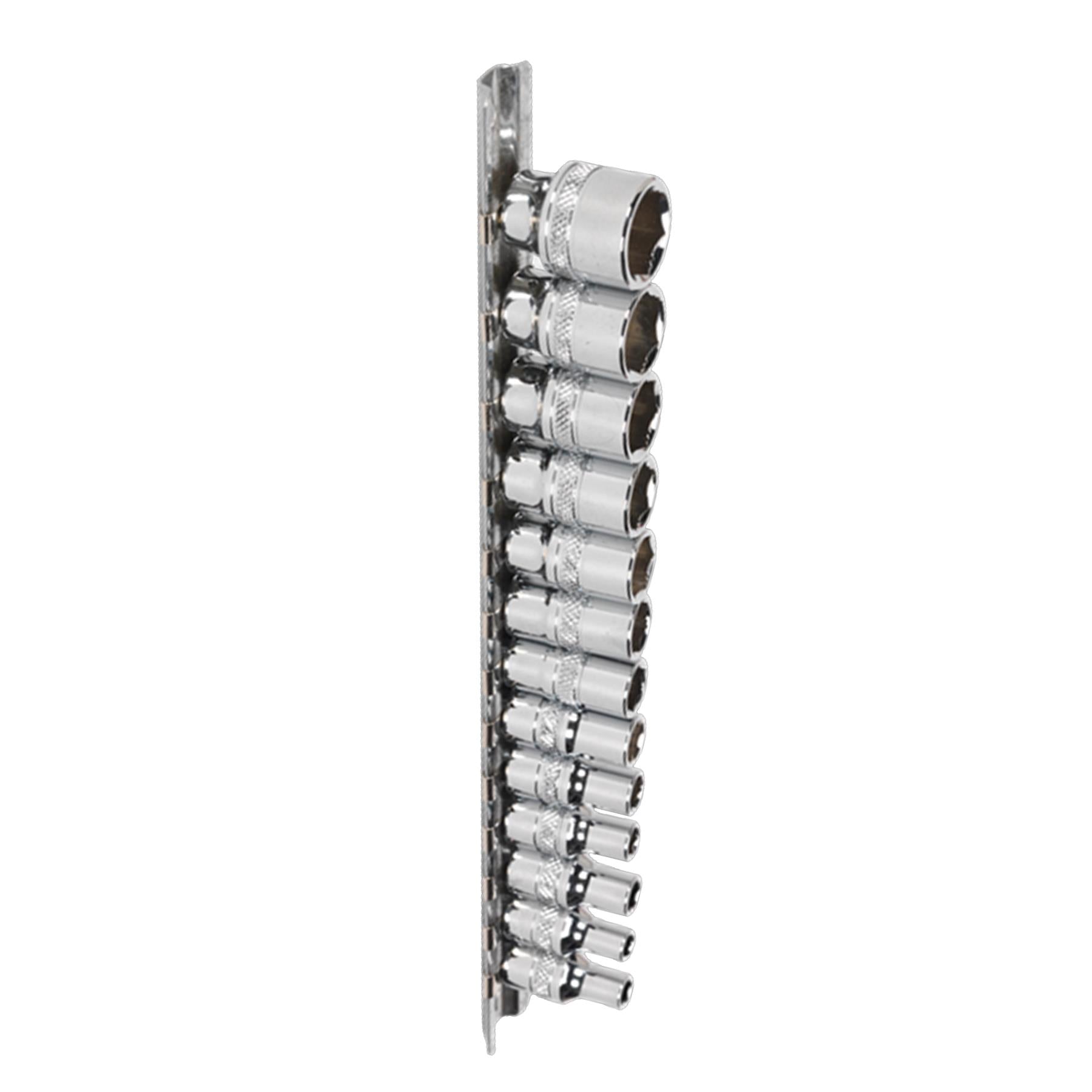 Sealey Lock-On Socket Set 1/4" Sq Dr 13pc 4 -14mm 6pt Metric Long Reach