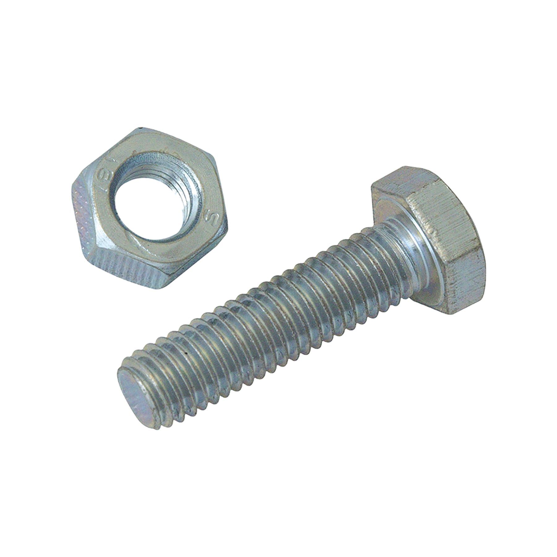 75Pce Hex Bolts & Nuts Pack Zinc-Plated For Corrosion Resistance Multipurpose