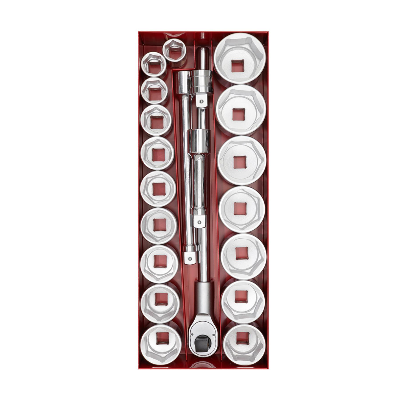 Sealey Socket Set 22pc Chrome Vanadium Steel 1"Sq Drive 6pt WallDrive Metric