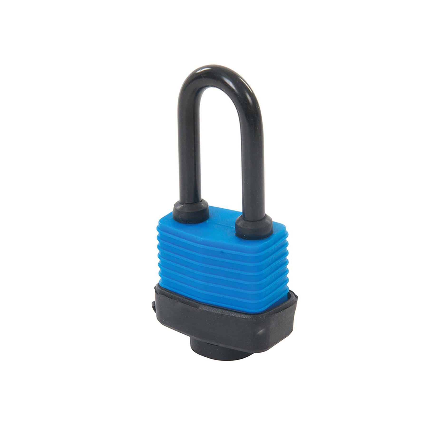 48mm Weather-Resistant Padlock Long Shackle Steel Body With Rubber Coating