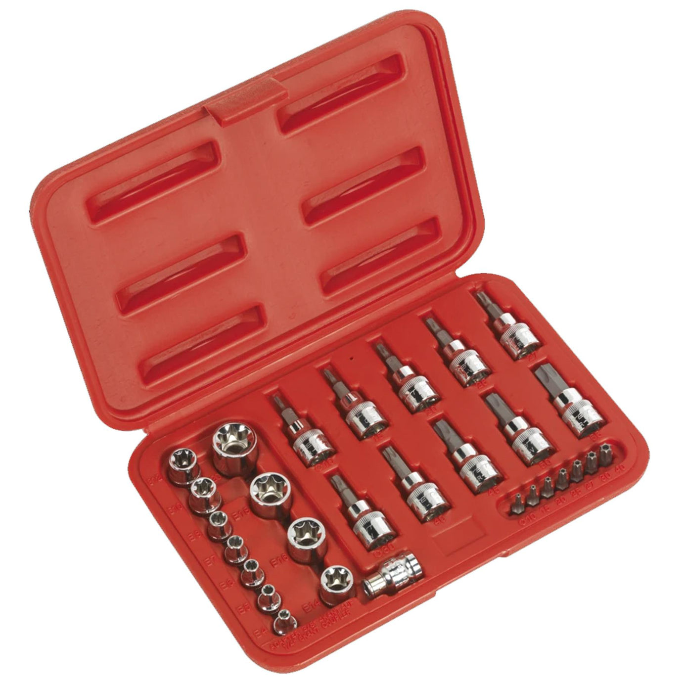 Sealey TRX-Star Socket & Security Bit Set 29pc 1/4"Sq&3/8"Sq Drive