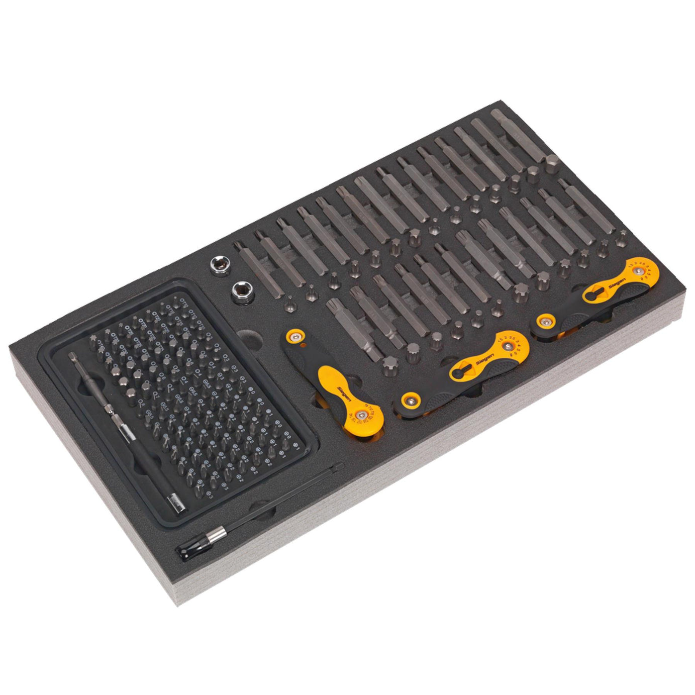 Sealey Tool Tray with Specialised Bits & Folding Hex Keys 192pc