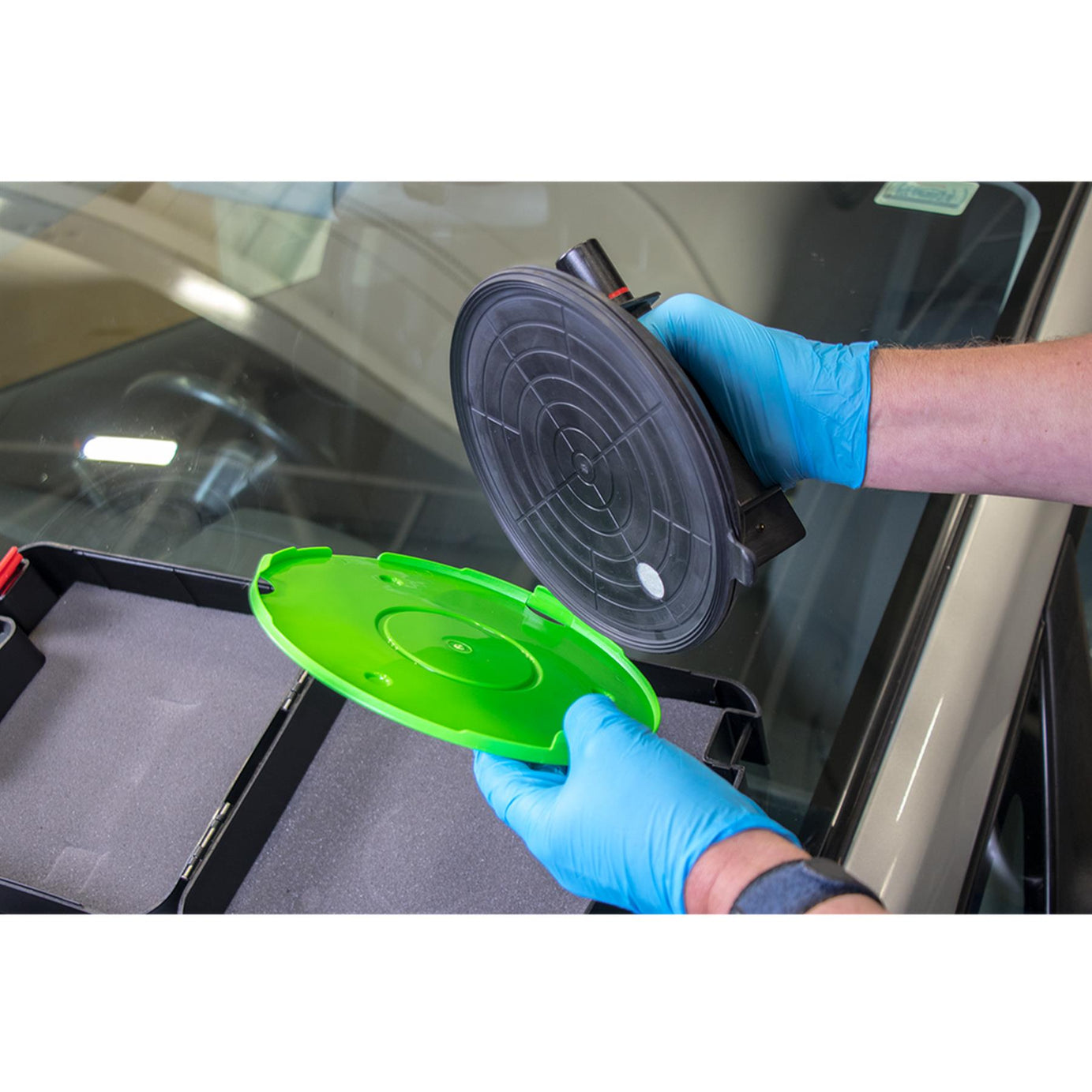 Sealey Heavy Lift Suction Cup with Vacuum Grip Indicator Storage Case