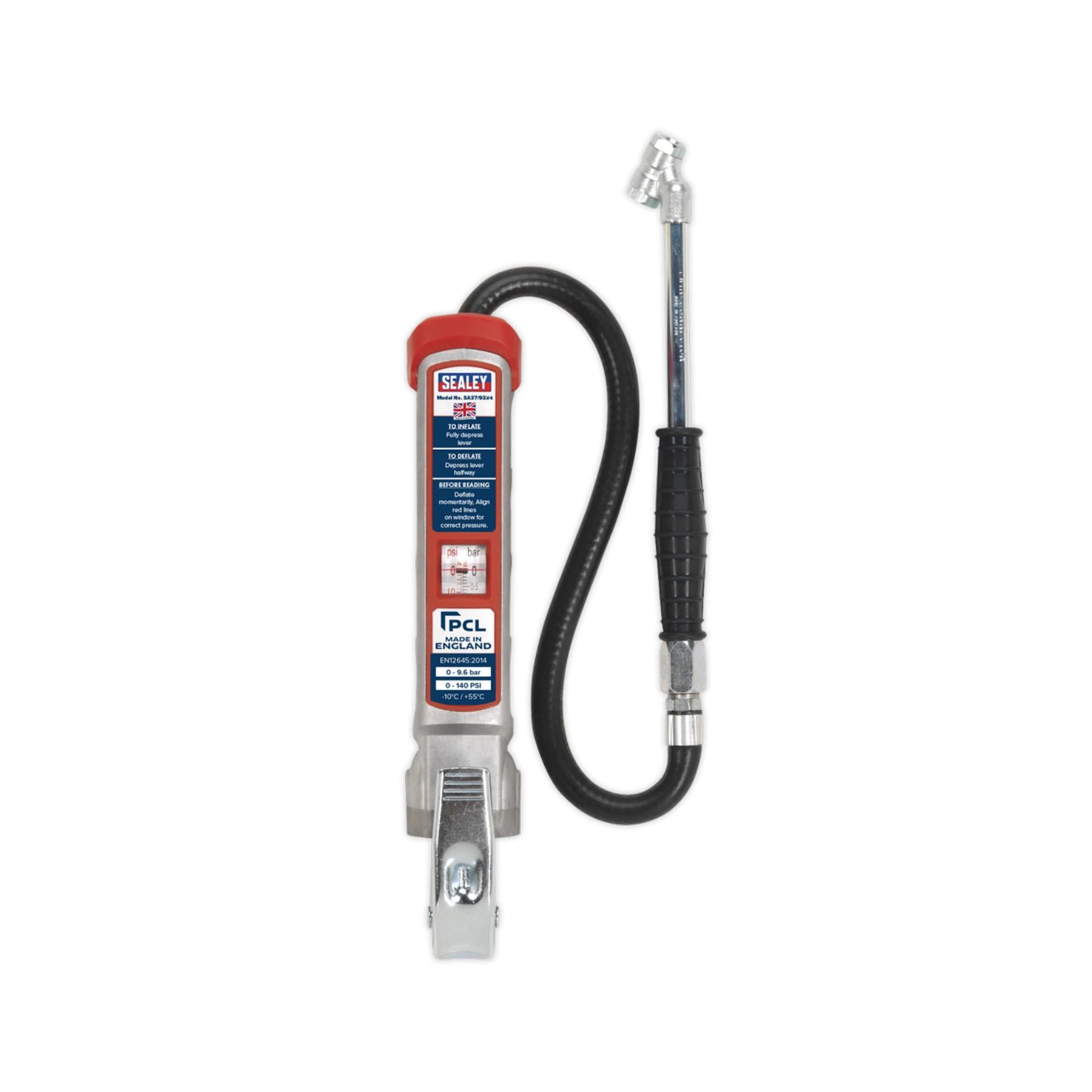 Sealey Professional Tyre Inflator with Twin Push-On Connector
