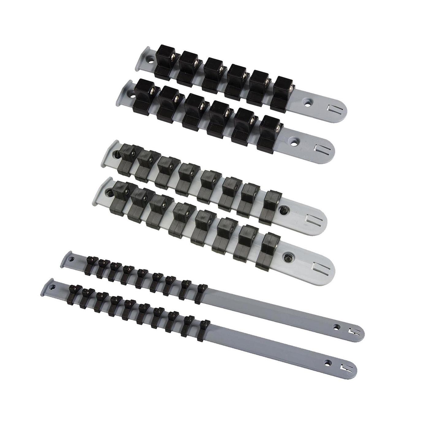 6 Pc Snap Rail On Socket Holder Storage Rail Set For 46 Sockets 1/4" 3/8" 1/2"