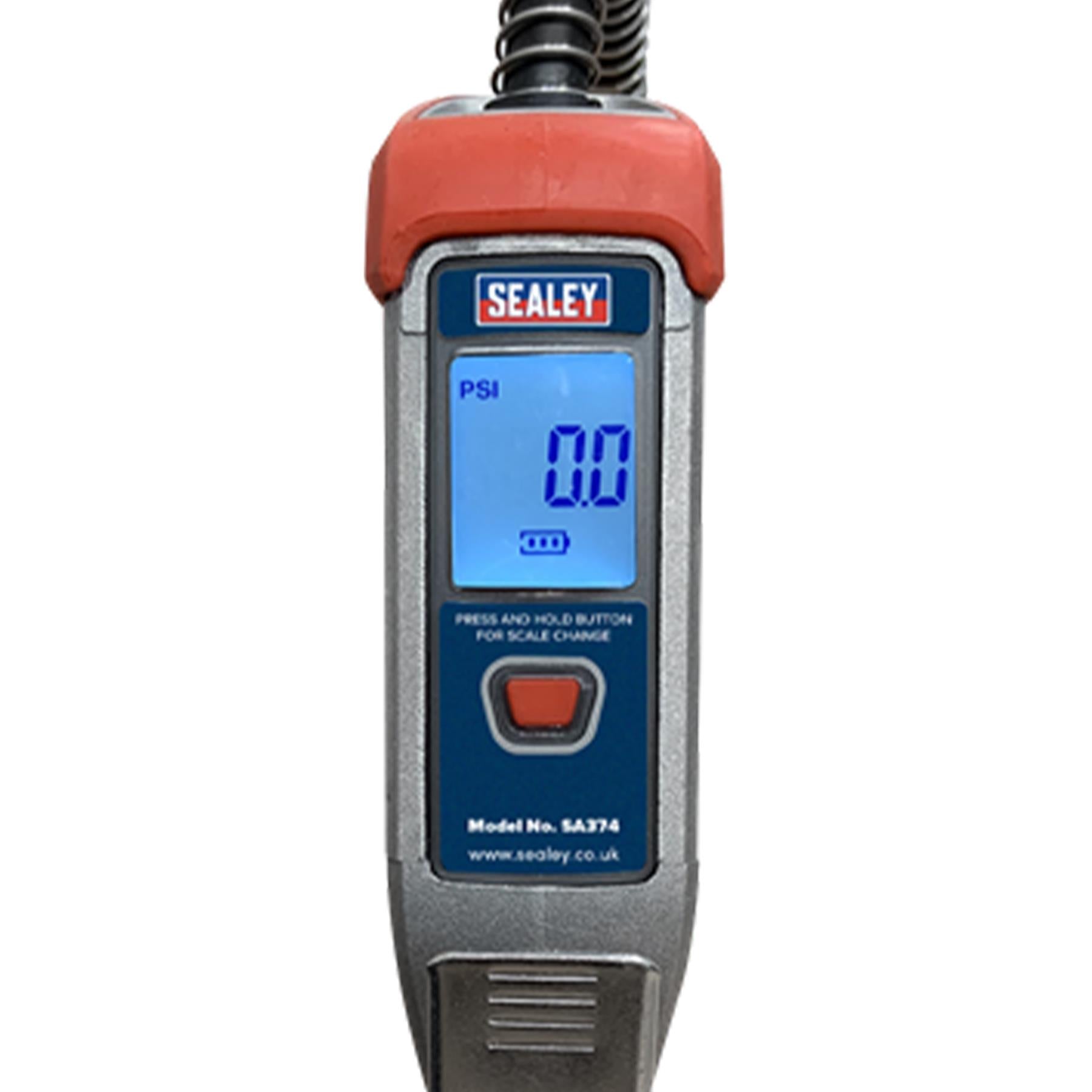 Sealey Digital Tyre Inflator 0.5m Hose with Push-On Chuck