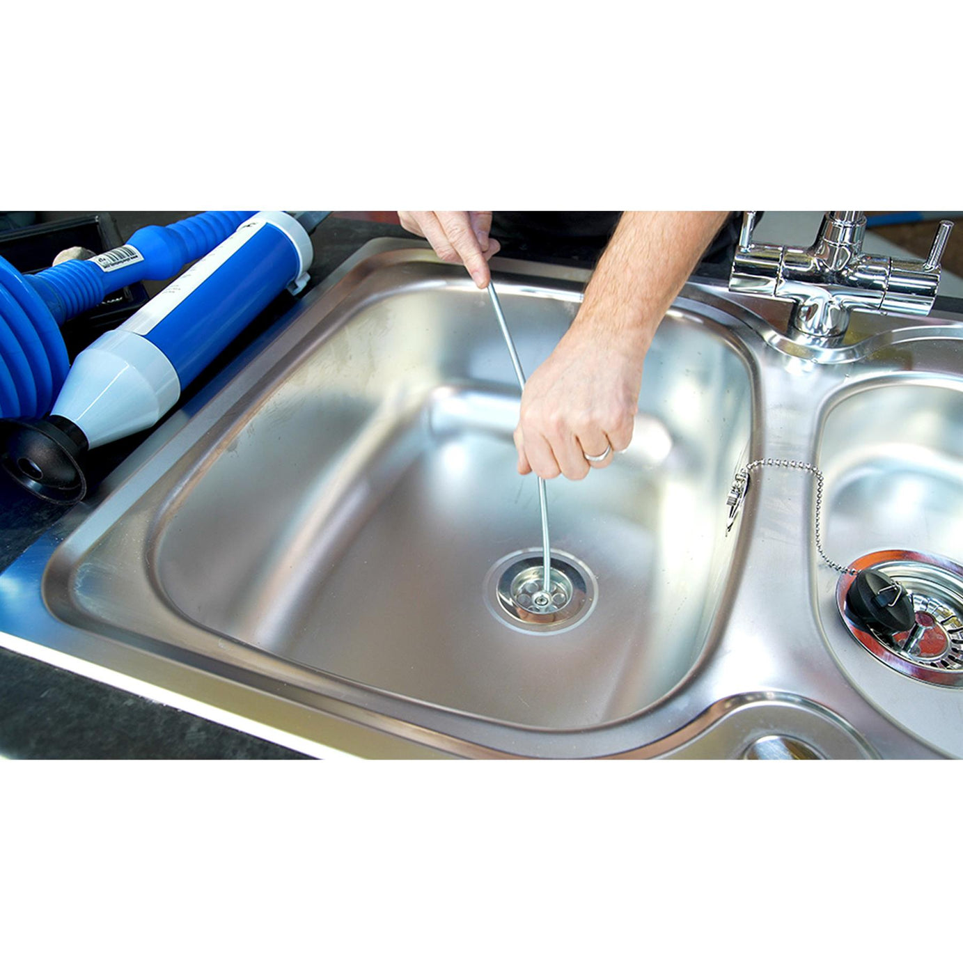 Wastepipe Cleaner 6mm X 1.8M Corkscrew End And Integrated Handle Quality