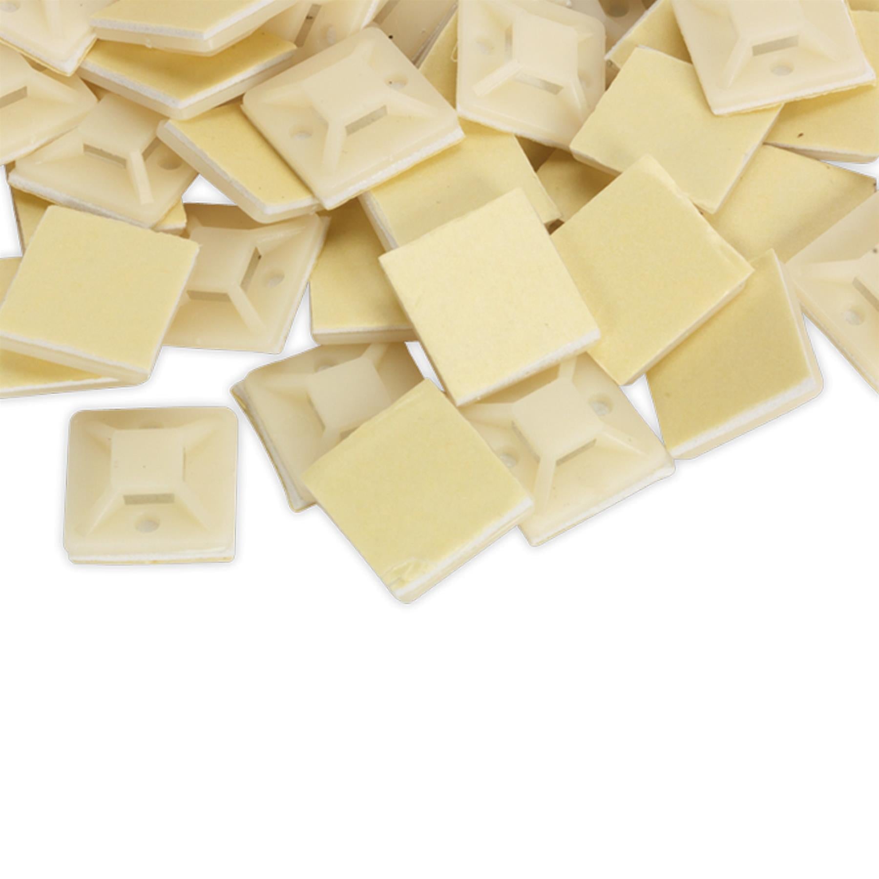 Sealey Self-Adhesive Cable Tie Mount 20 x 20mm White Pack of 100