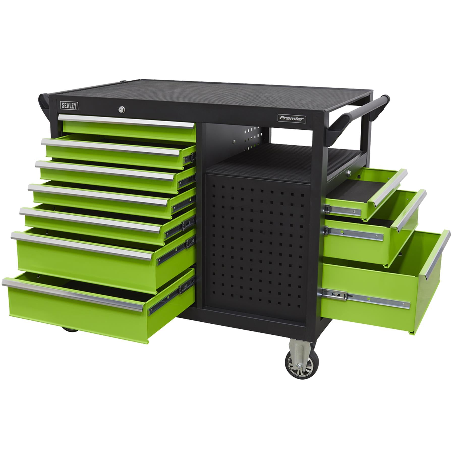 Sealey Mobile Workstation 10 Drawer 1140mm Green/Black