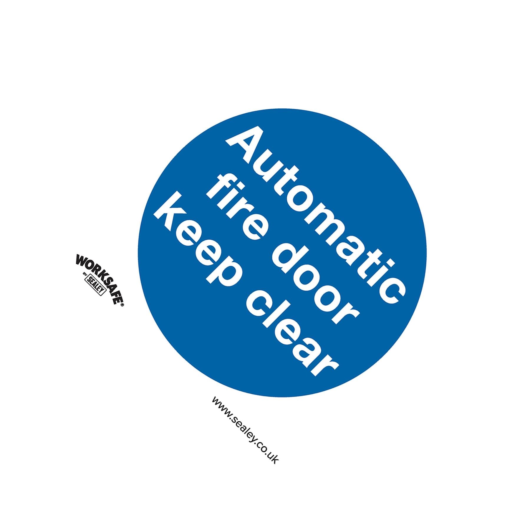 Sealey Safety Sign-Automatic Fire Door Keep Clear-Plastic-Pk of 10