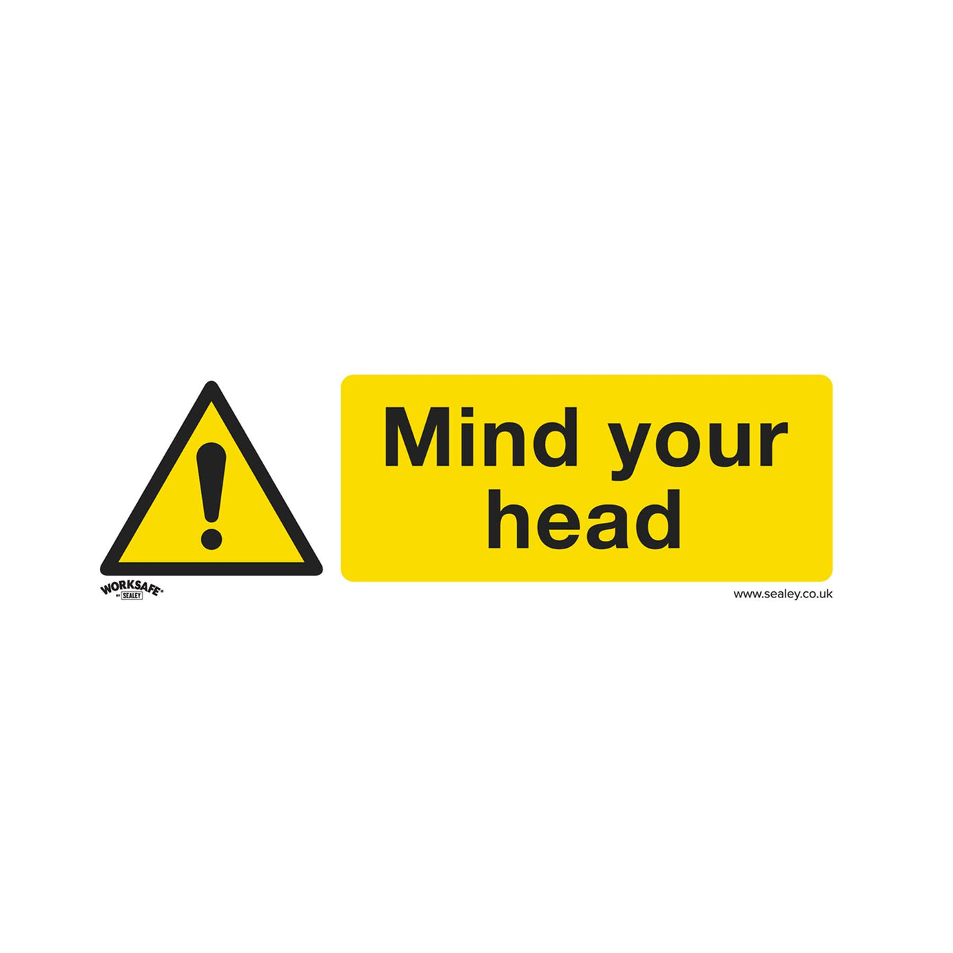 Sealey Safety Sign - Mind Your Head - Self-Adhes. - Pack of 10