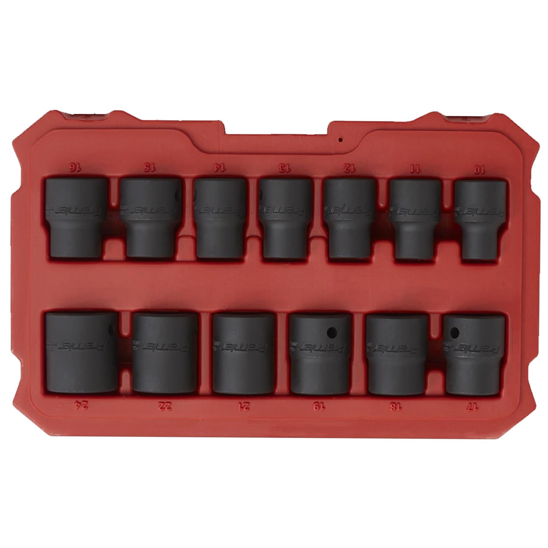 Sealey Impact Socket Set 13pc 1/2"Sq Drive Lock-On 6pt Metric