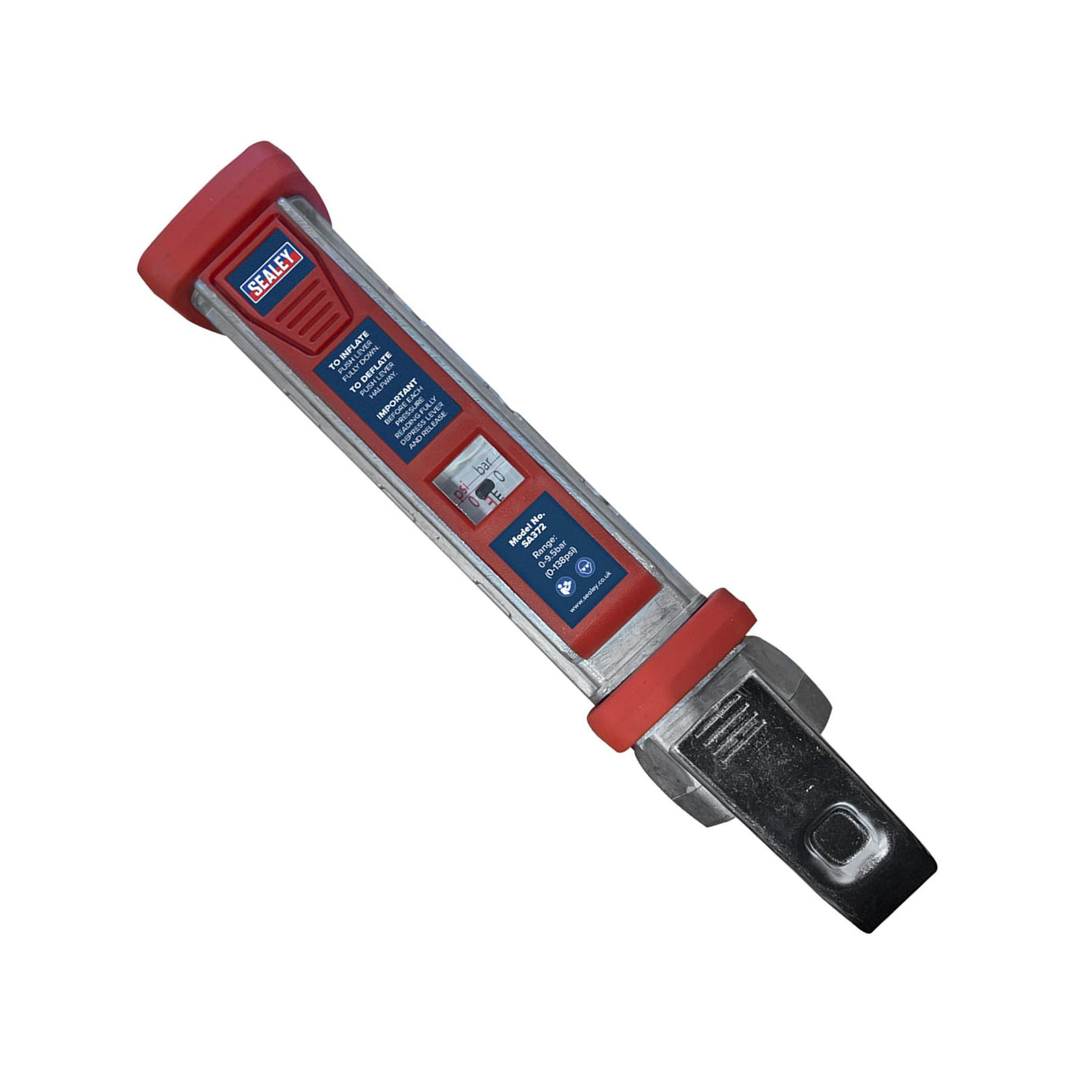Sealey Tyre Inflator 2.7m Hose with Clip-On Connector