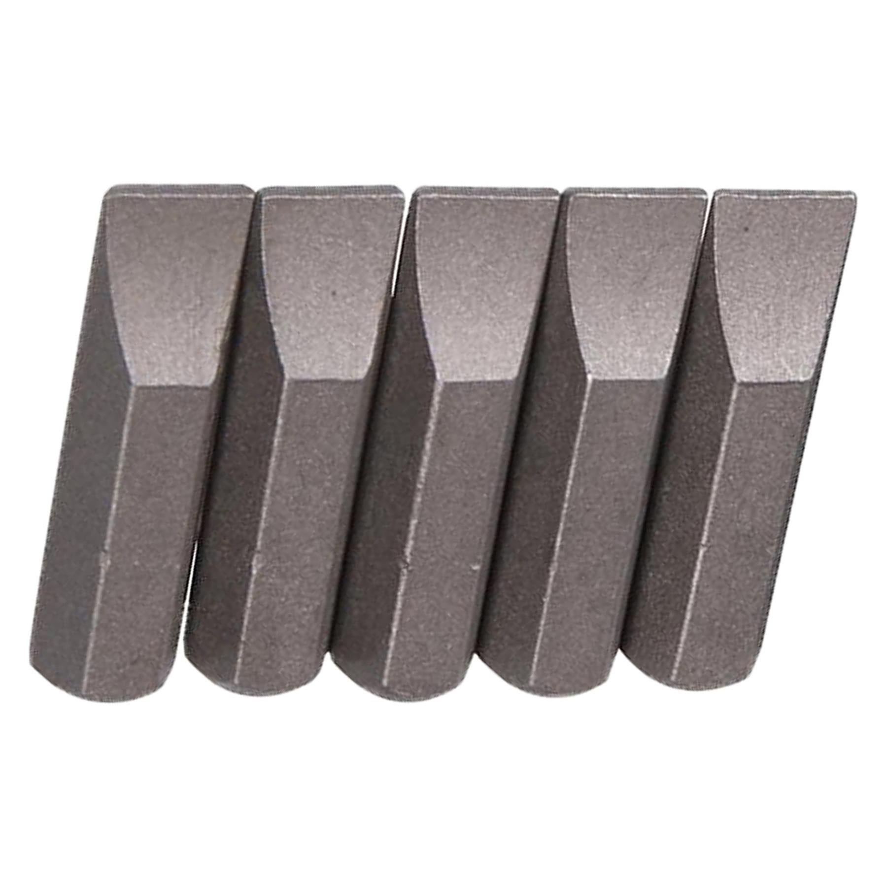 Slotted Screwdriver Bits 7mm CRV Chrome Vanadium Steel 1/4" Hex Drive 5Pcs