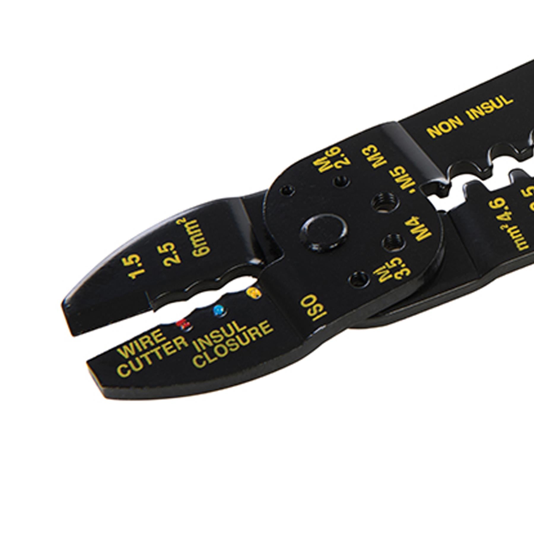 Crimping & Stripping Pliers - 230mm 4mm Hardened Steel For Insulated Terminals