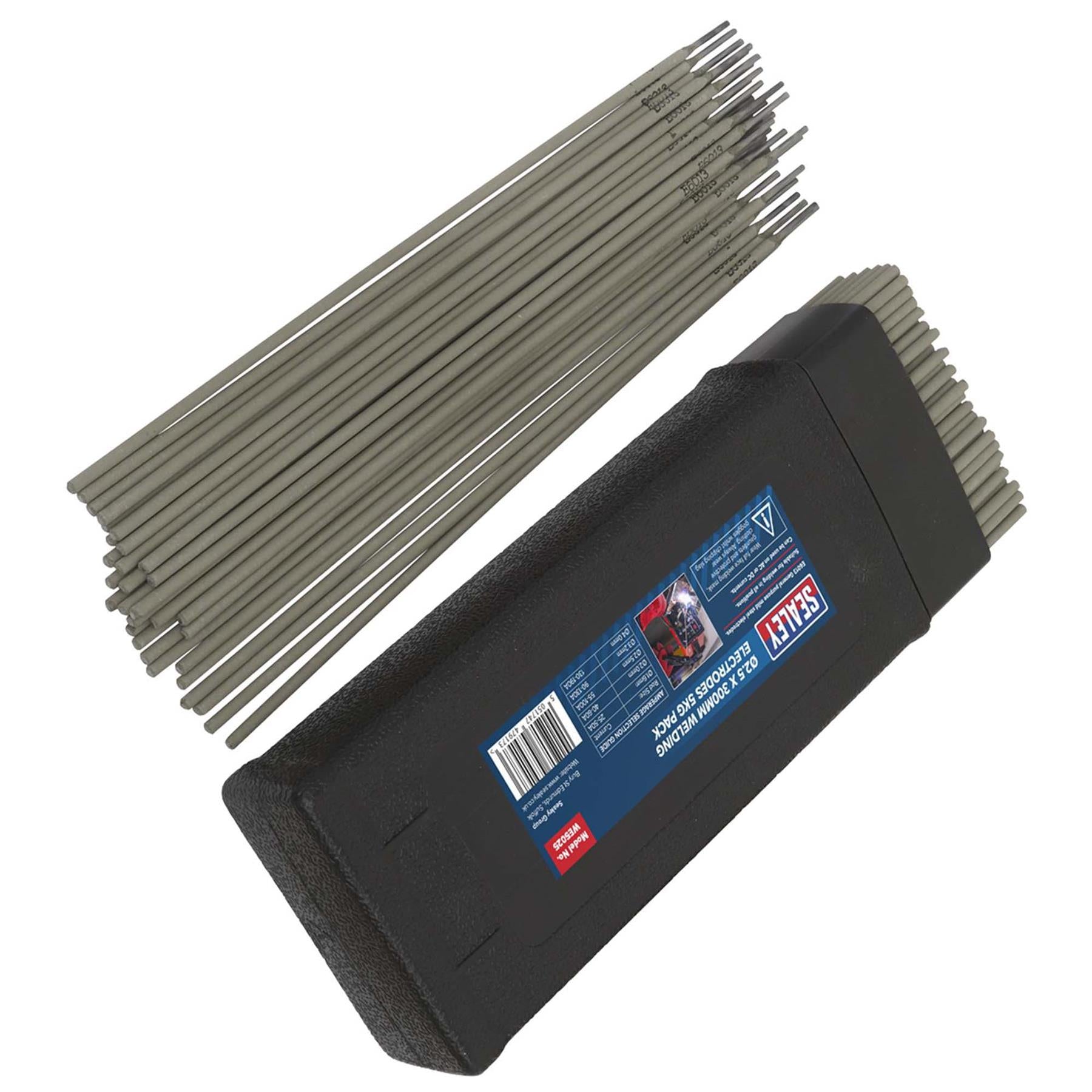 Welding Electrodes 2.5 x 300mm 5kg Pack.mild steel electrodes made Sealey