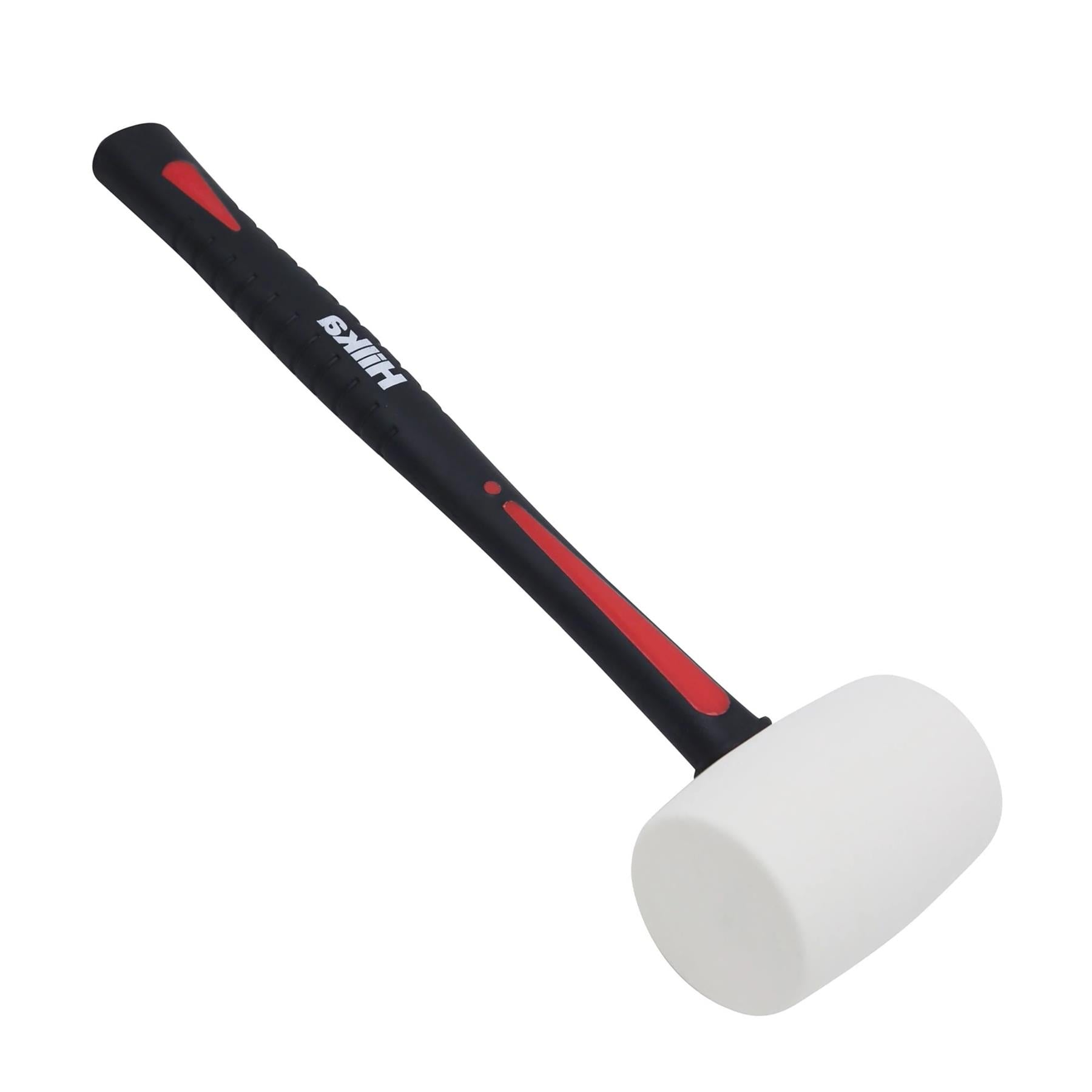 Hilka Tools Pro White Rubber Mallet  16oz Wooden Handle - Non Marking