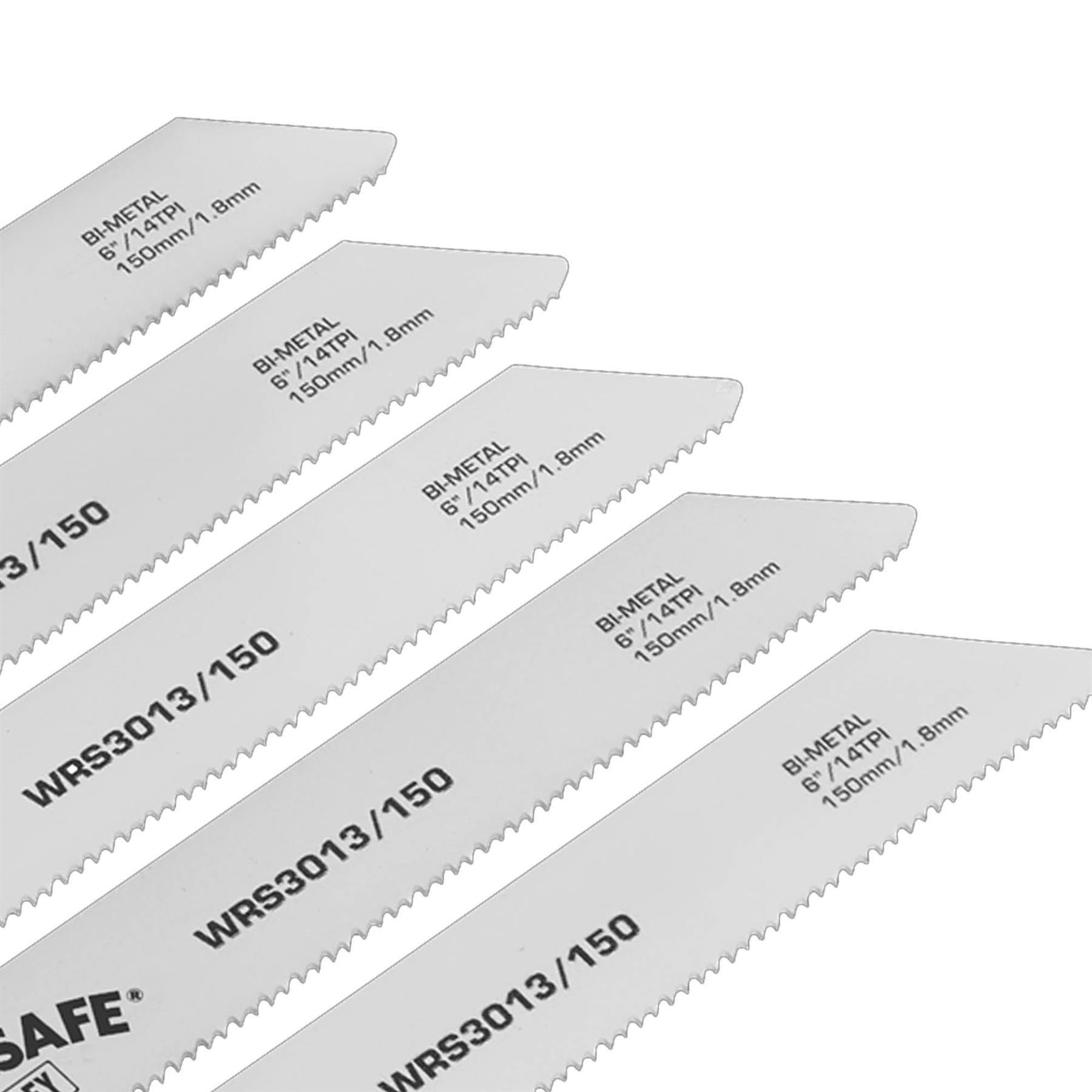 Sealey Reciprocating Saw Blade 150mm 14tpi - Pack of 5