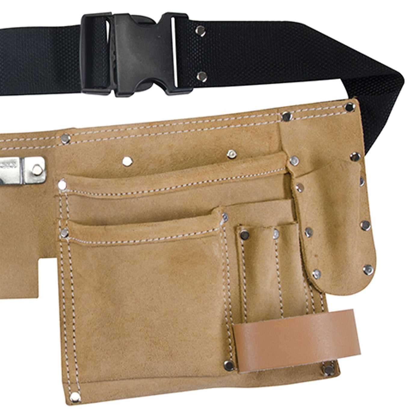 11 Pocket Double Tool Belt Leather Nails Pouch DIY Carpenter Roofing Holster