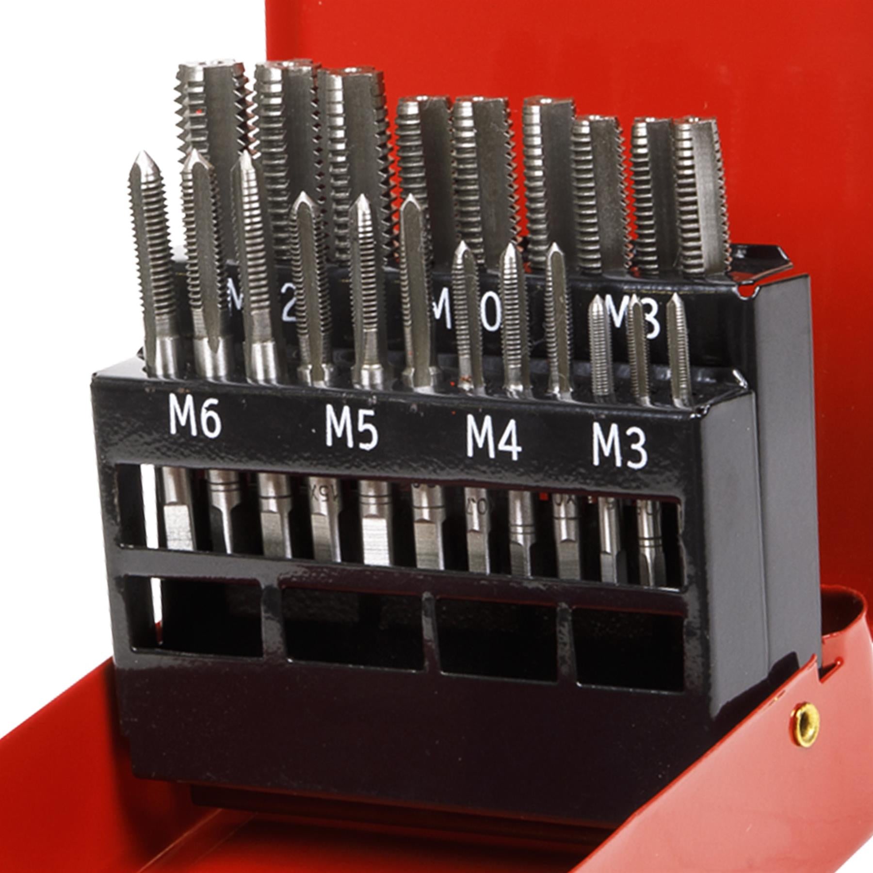 Sealey 21 Piece Tap Set Metric M3-M12 Taper Plug Bottom Taps Thread Repair