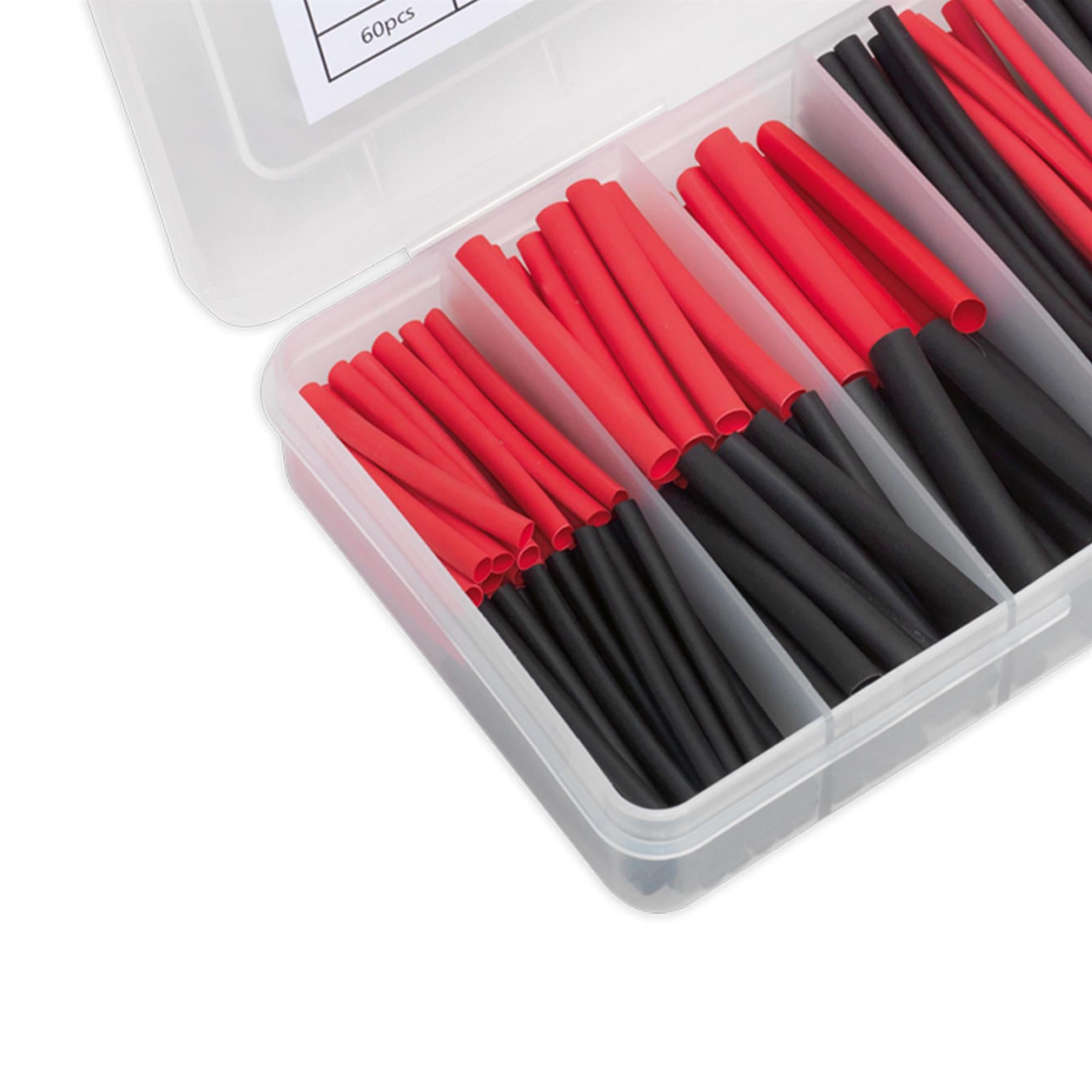 Sealey Heat Shrink Tubing Assortment 180pc 50 & 100mm Black & Red