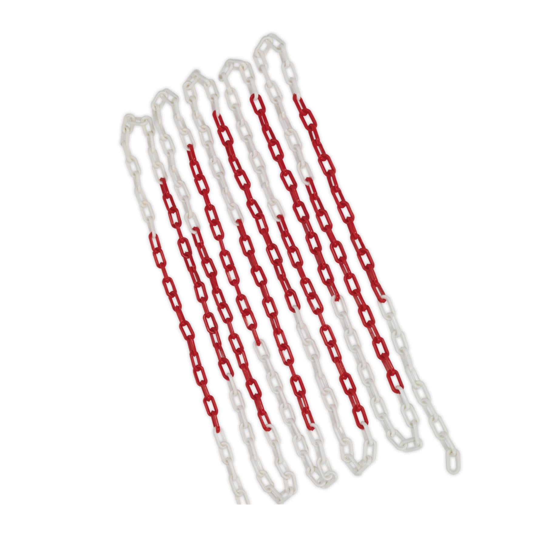 Sealey Safety Chain Red/White 25m x 6mm