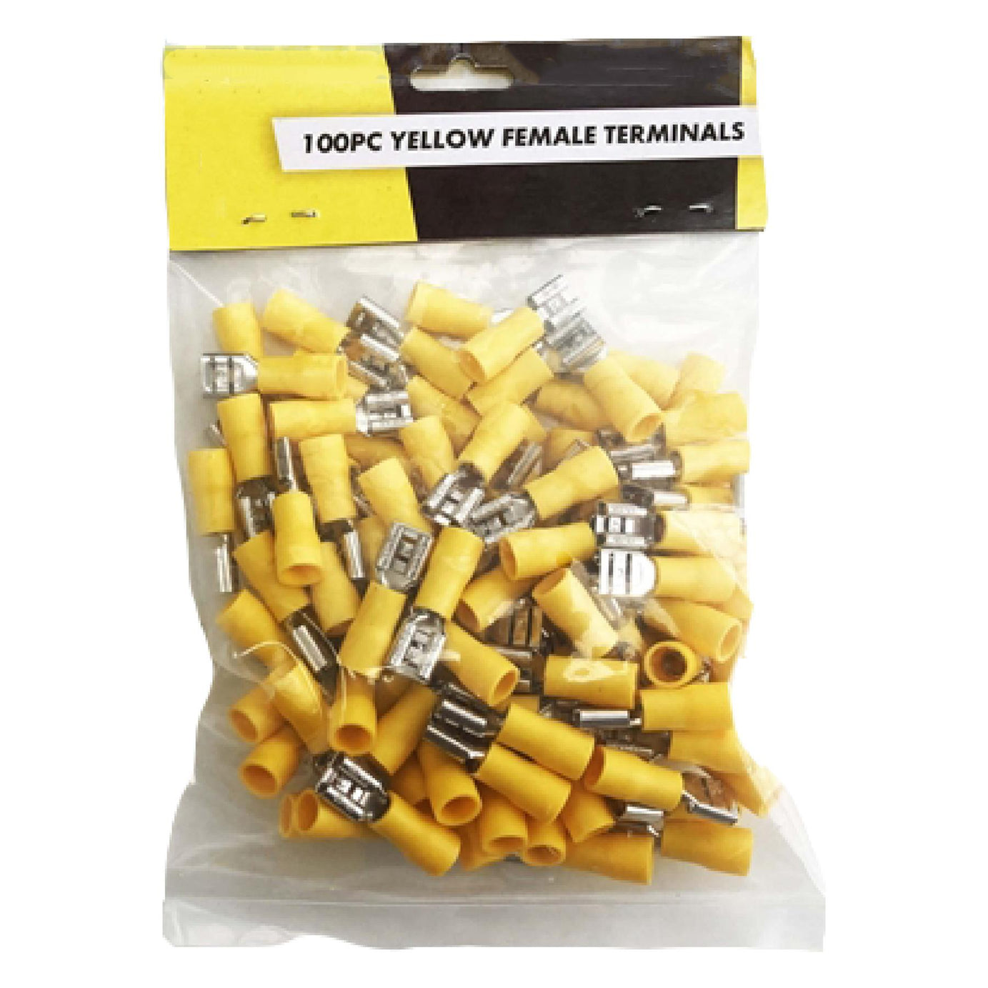 100Pcs Semi- Insulated Female Yellow Terminals Crimp Connector Electrical Terminal