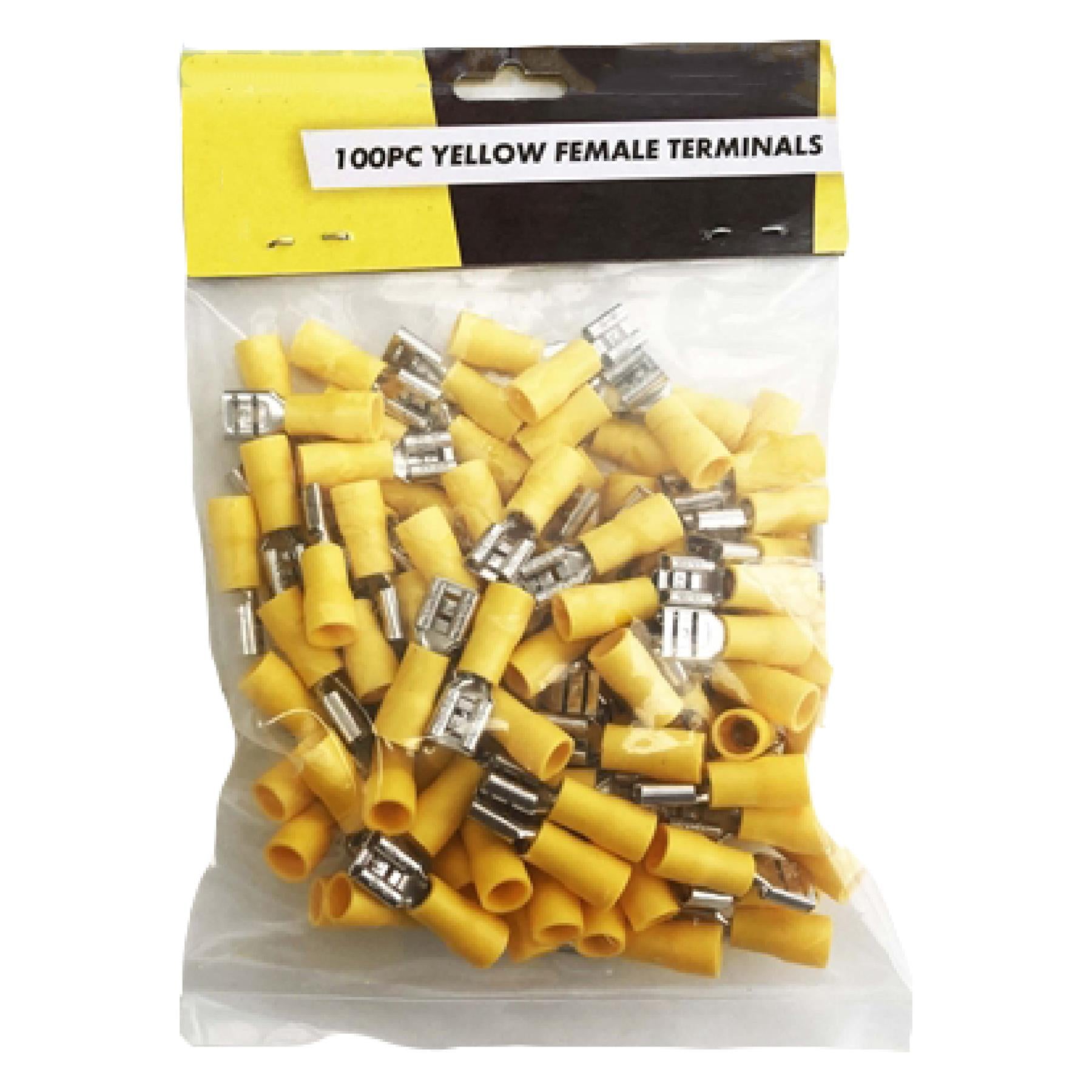 100Pcs Semi- Insulated Female Yellow Terminals Crimp Connector Electrical Terminal