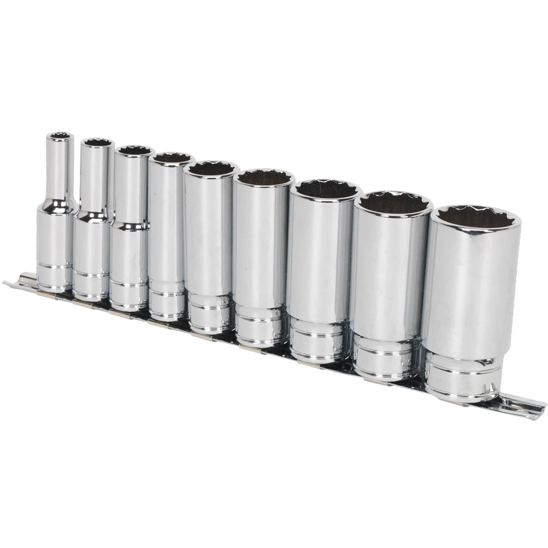 Sealey Socket Set 9pc 1/2"Sq Drive Deep Whitworth
