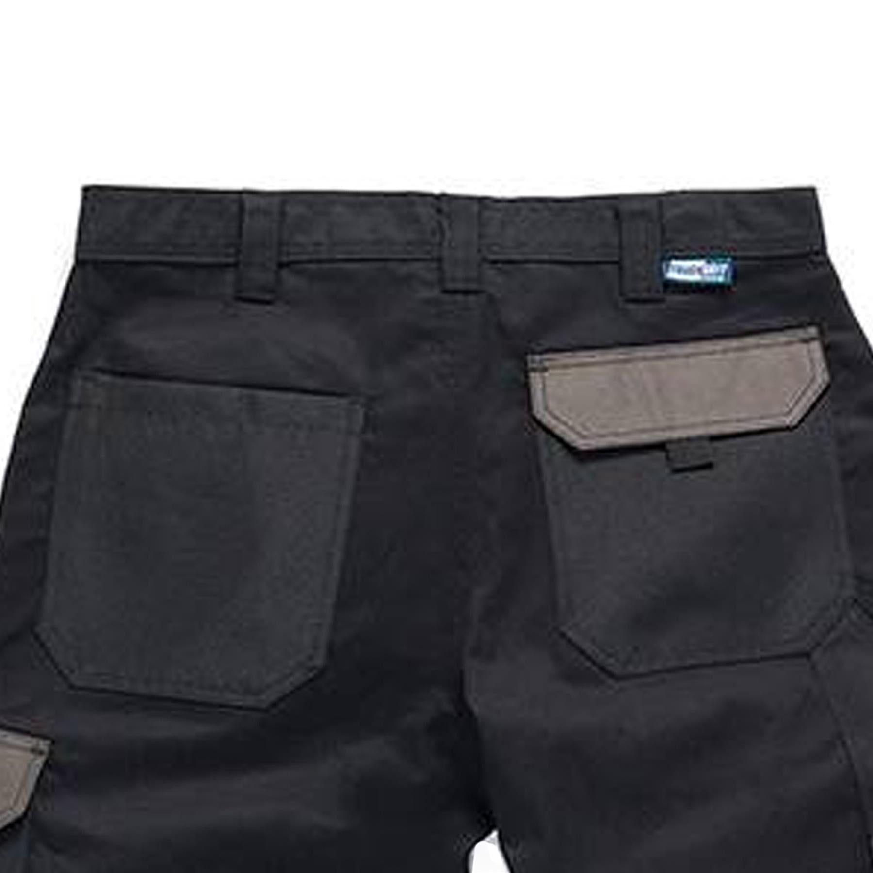 Tough Grit Work Shorts Trade Flex Lightweight Slim Fit Black 34"W